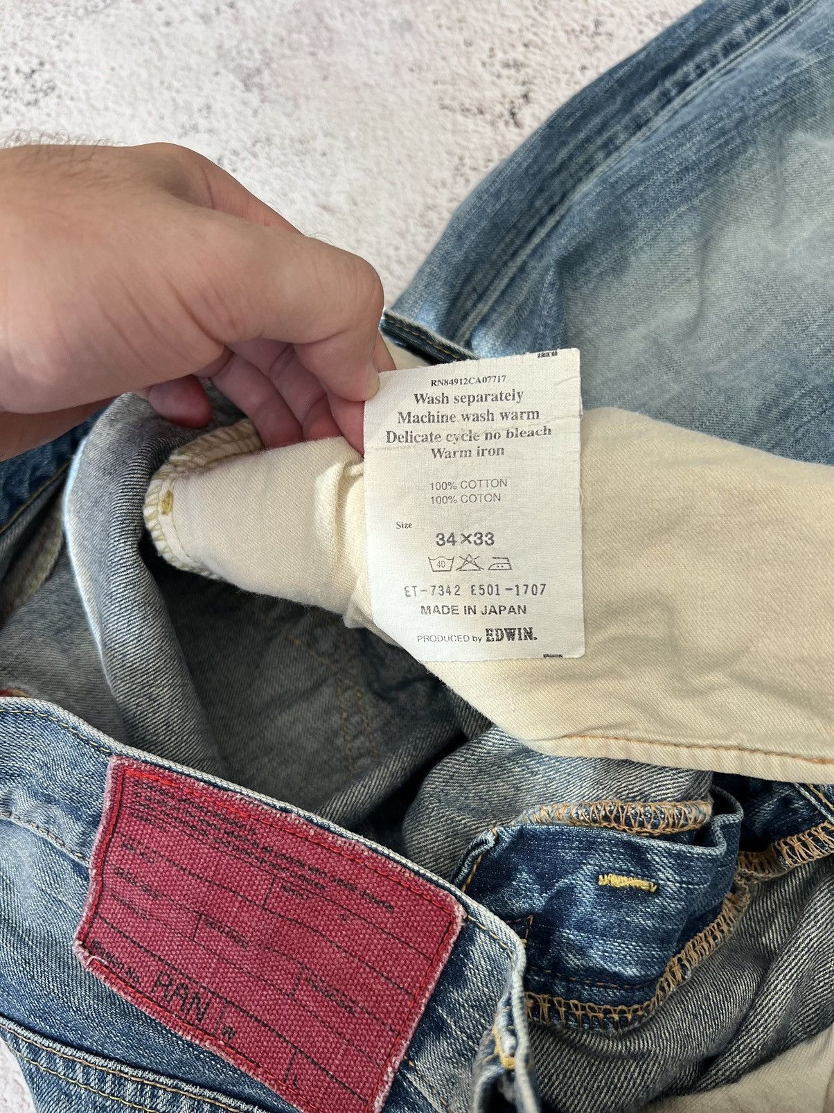 Edwin × Japanese Brand FLARED ≥ THRASHED EDWIN 53504 DISTRESSED DENIM PANT Size US 34 / EU 50 - 5 Thumbnail