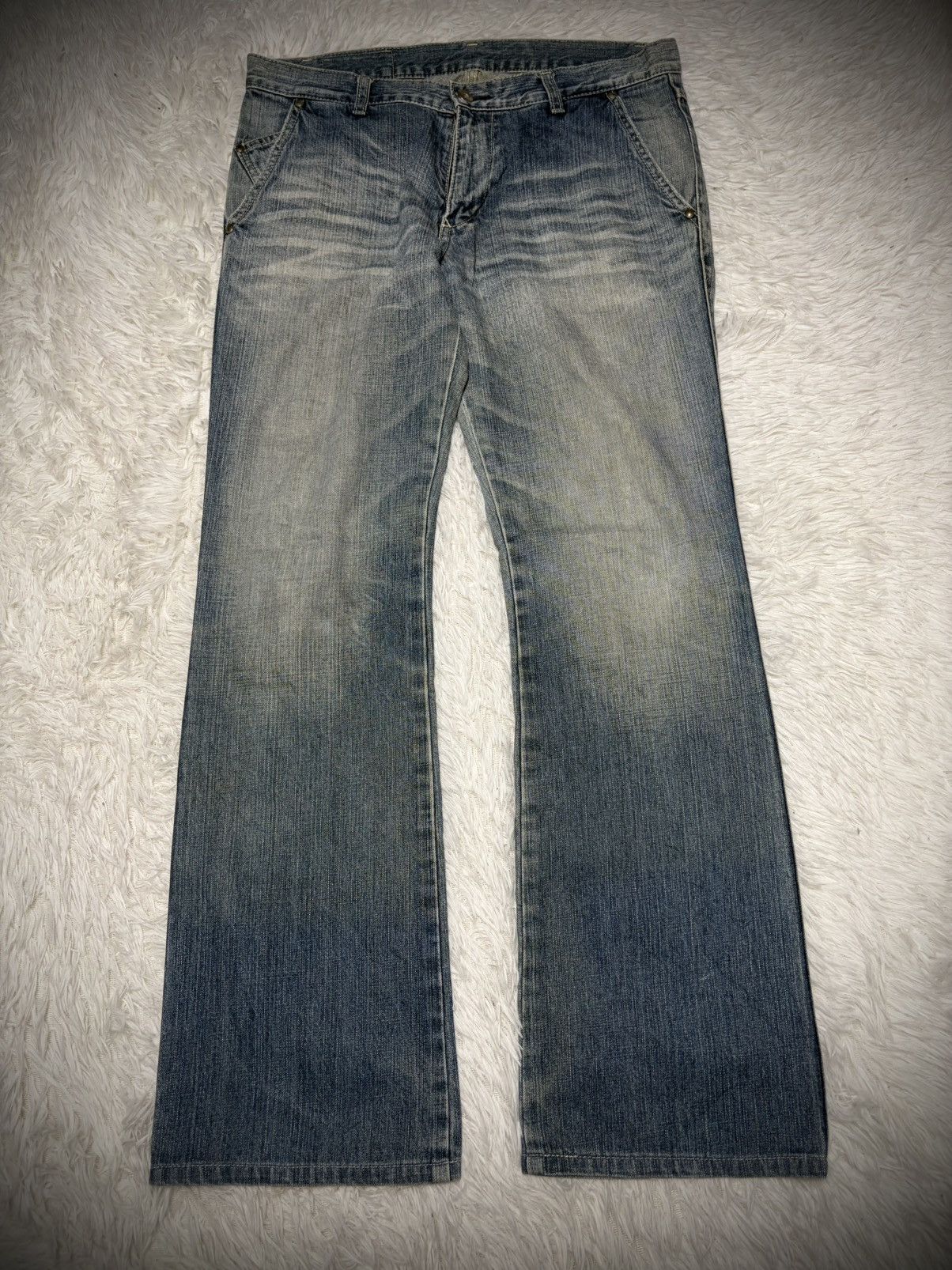 Japanese Brand Vintage Abahouse flared denim Size US 33 - 2 Thumbnail