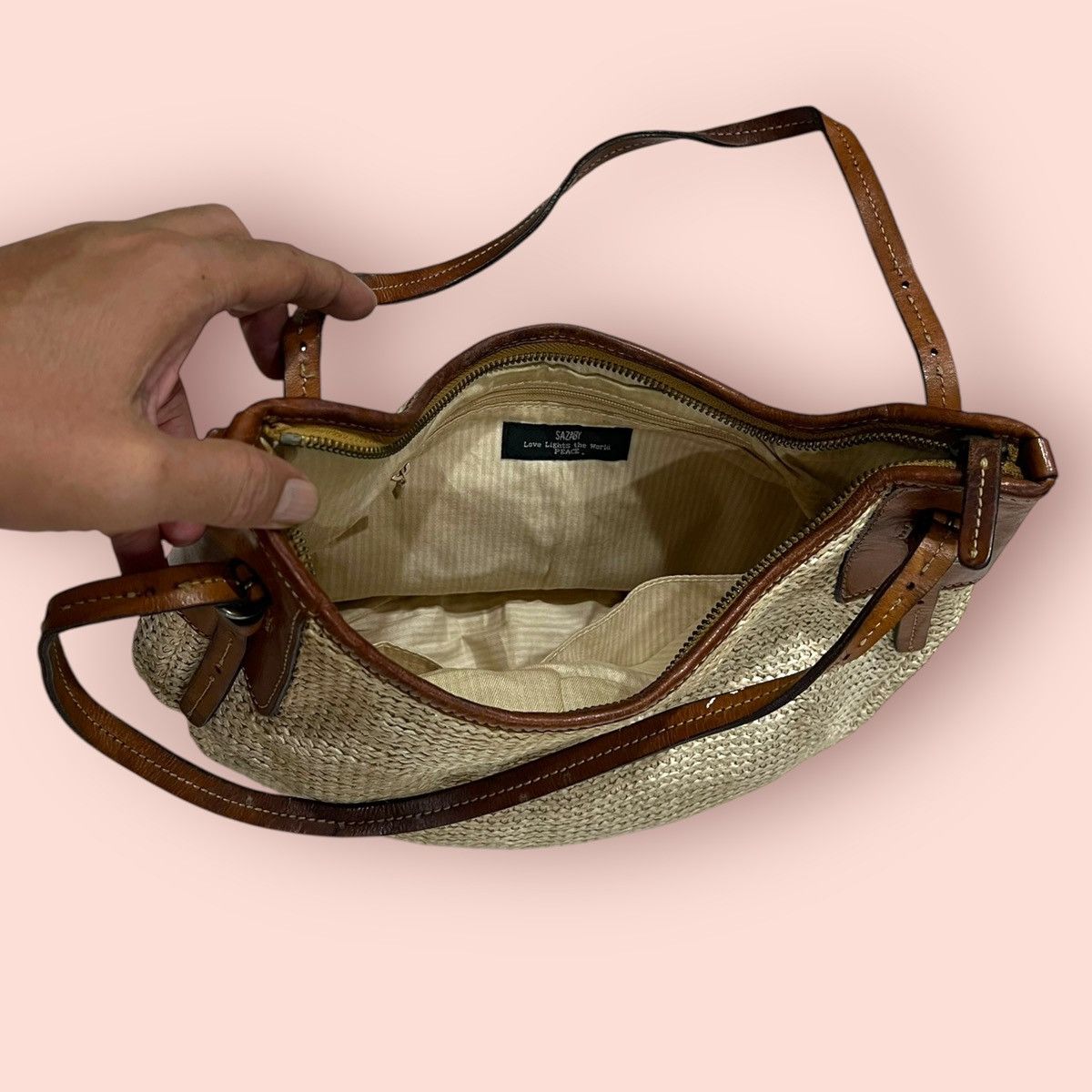 Edition Japan × Japanese Brand × Vintage VINTAGE SAZABY JAPAN CROCHET STRAW / LEATHER STRAPS HANDBAG Size ONE SIZE - 20 Thumbnail
