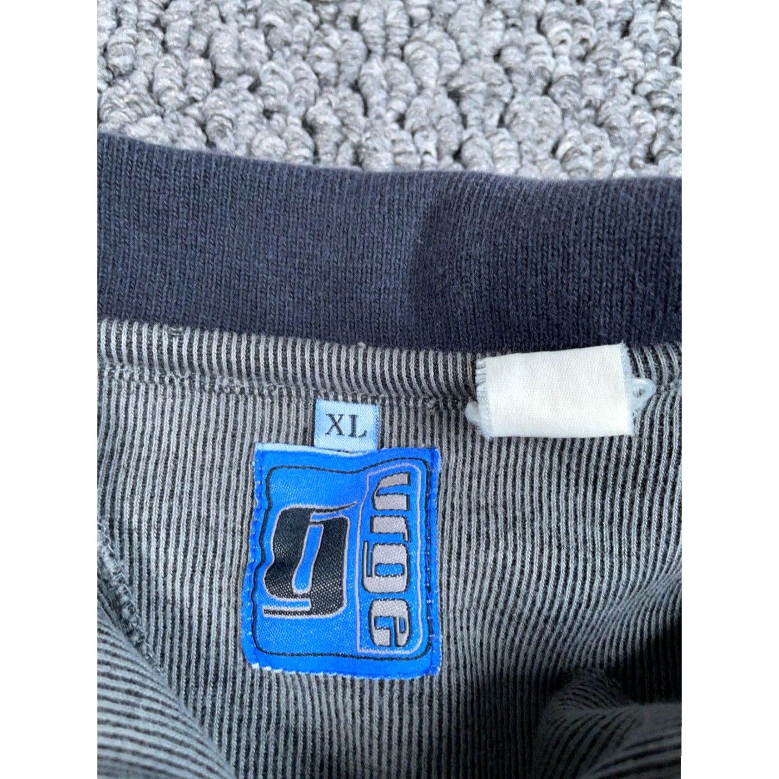 Vintage VTG Y2K 1/4 Zip Ribbed Sweater XL Gray Striped Preppy Oversized Men Size US XL / EU 56 / 4 - 3 Thumbnail