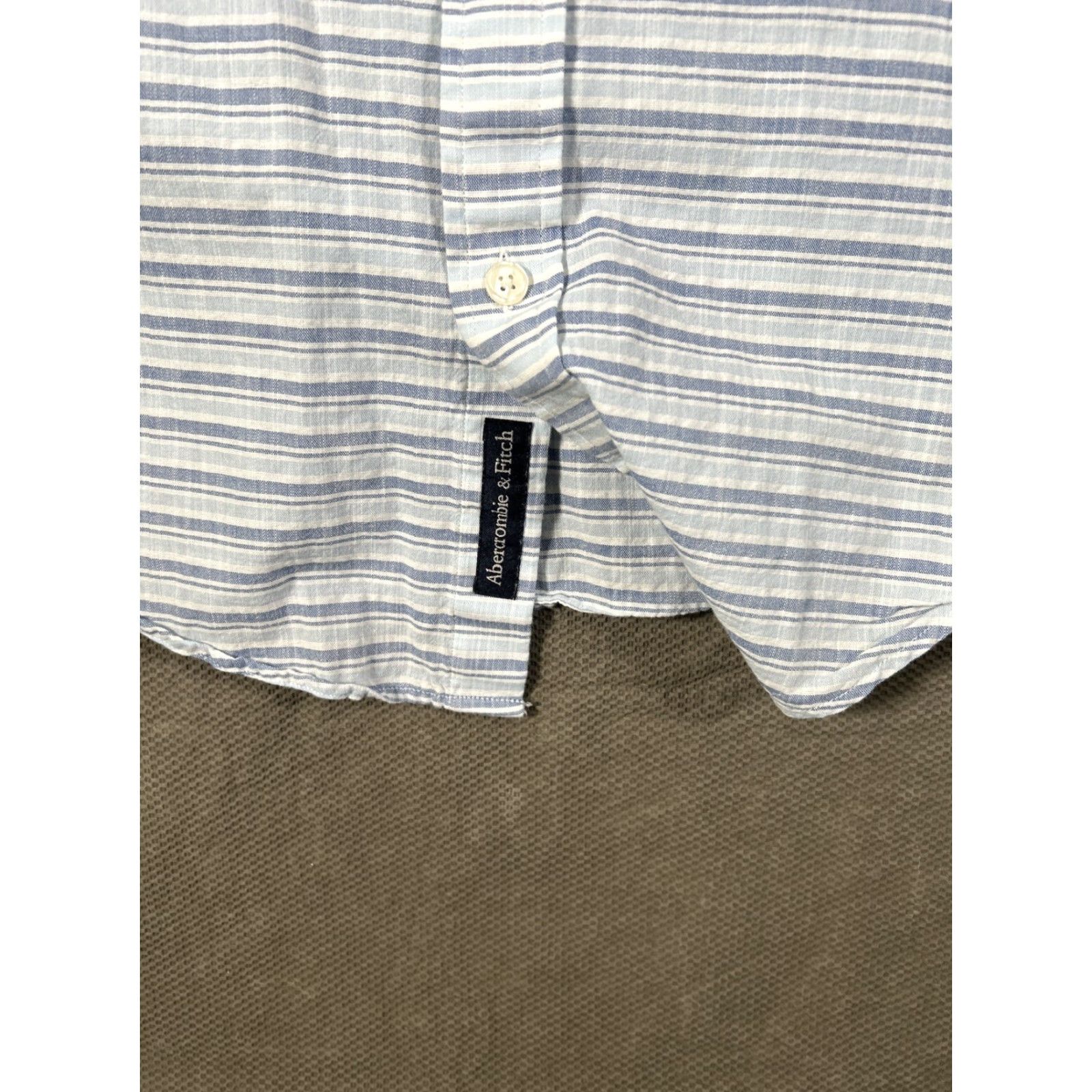 Abercrombie & Fitch Abercrombie & Fitch Shirt Mens Large Button-Down Blue Striped Long Sleeve Size US L / EU 52-54 / 3 - 6 Thumbnail