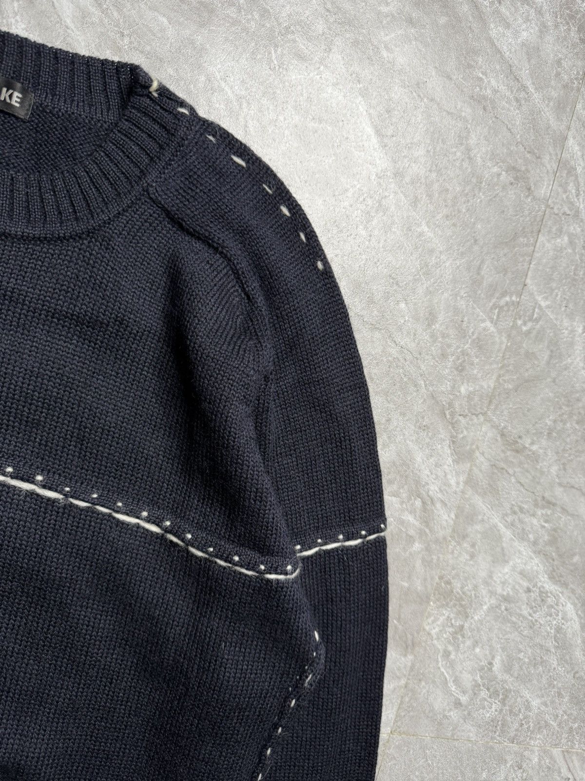 Issey Miyake Issey Miyake F/W 16 Contrast Stitch Detail Wool Knit Sweater Size US L / EU 52-54 / 3 - 4 Thumbnail