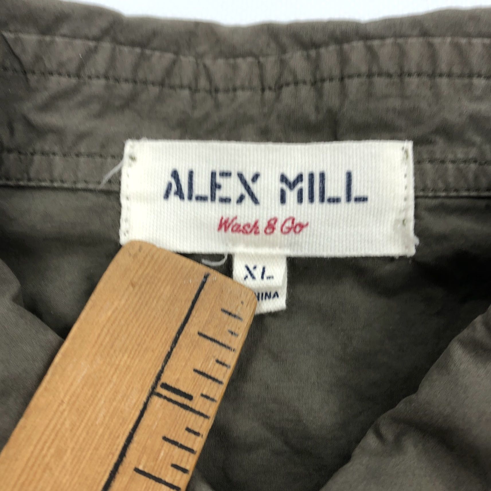 Alex Mill ALEX MILL Shirt Men's XL Olive Green Solid Cotton Poplin Wash & Go Button-Up Short Sleeve Size US XL / EU 56 / 4 - 4 Thumbnail