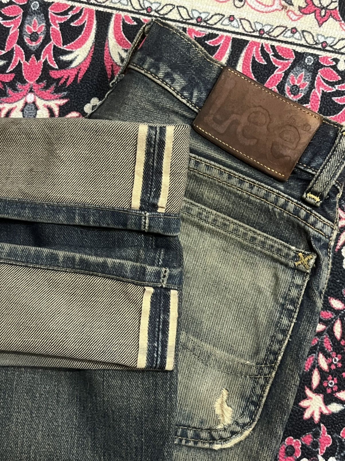 Vintage ⚡️Selvedge⚡️Vintage Lee Riders Sanforized Mud Washed Jeans Size US 27 - 16 Thumbnail