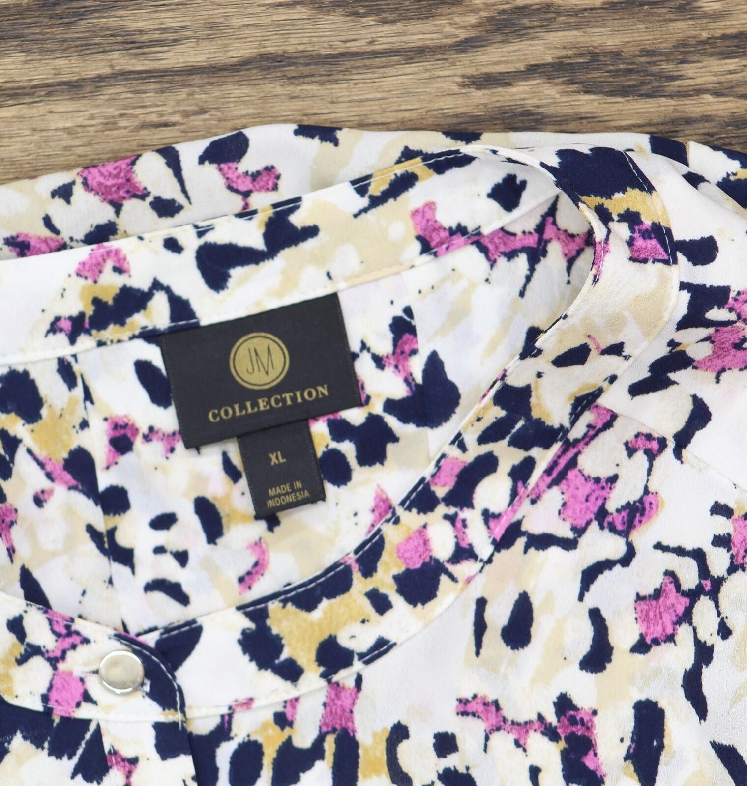 Other Nwt Jm Collection Printed Pleat Back Blouse Pink Multi Xl Size XL / US 12-14 / IT 48-50 - 5 Thumbnail