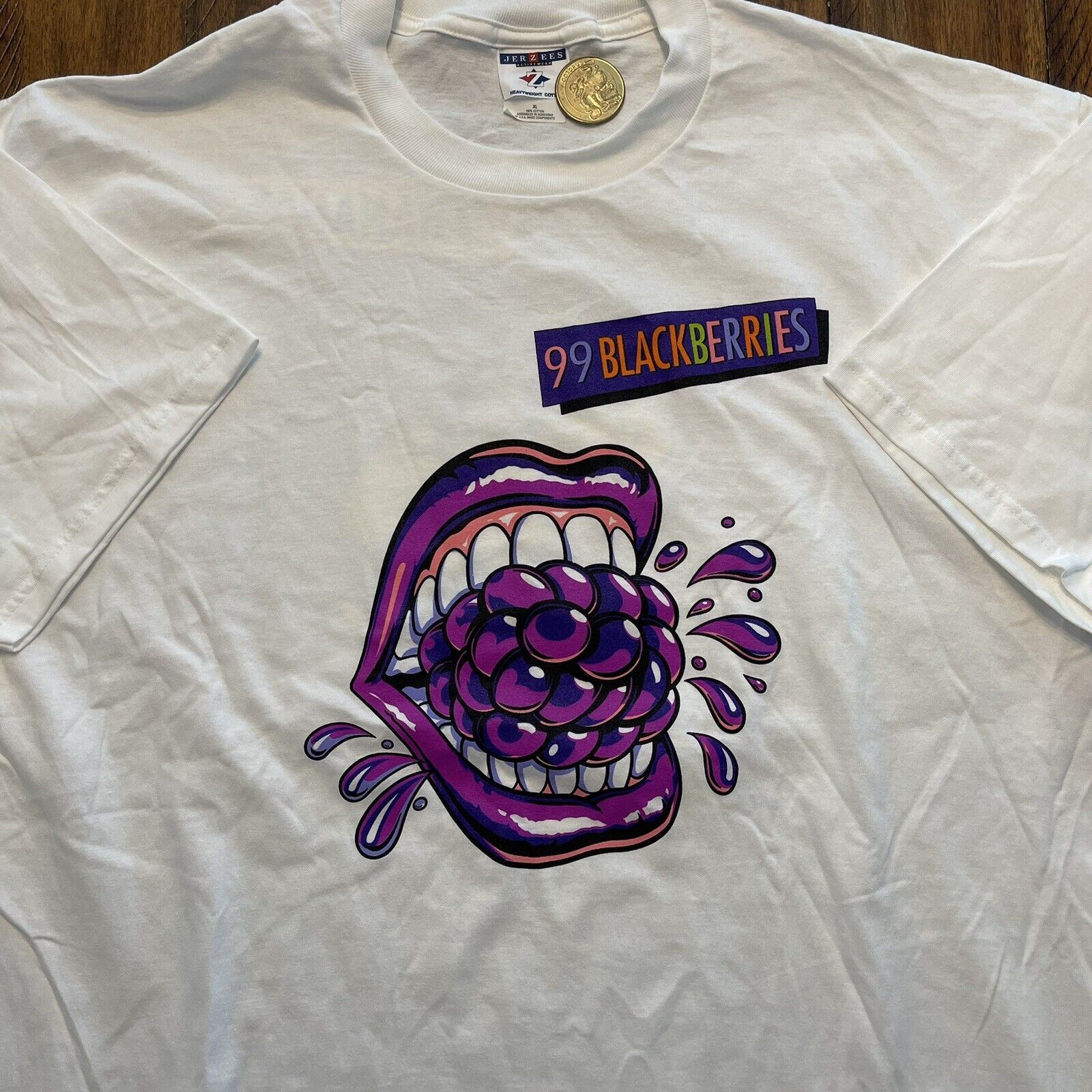 Jerzees NWOT Vtg 99 Bananas 99 Blackberries Liqueur Drink T Shirt XL Size US XL / EU 56 / 4 - 4 Thumbnail