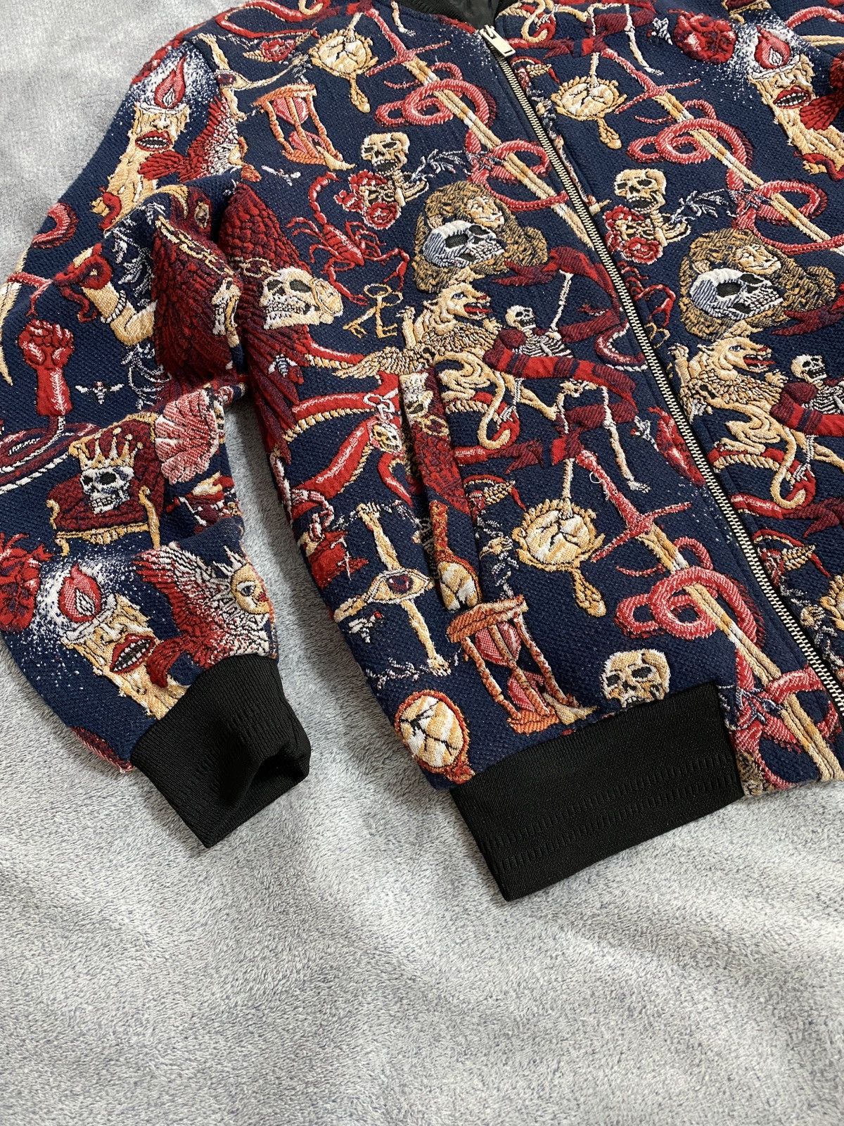 Japanese Brand All-Over Embroidery Skelet Bomber Gothic Aesthetic japanese Size US S / EU 44-46 / 1 - 4 Thumbnail