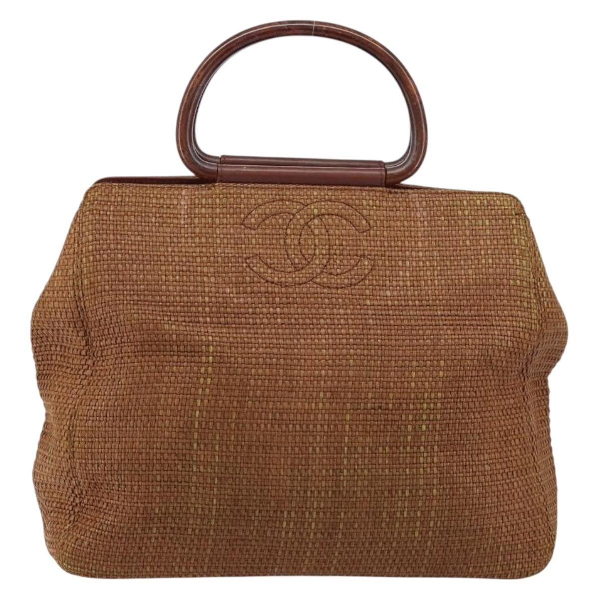 Chanel Chanel Vintage Wood Top Handle Bag Raphia Size ONE SIZE - 1 Thumbnail