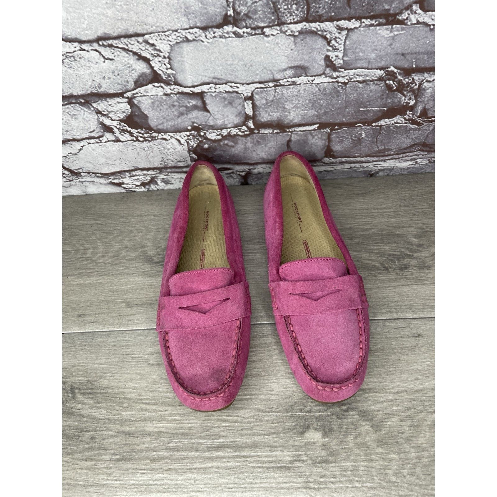 Rockport Rockport Fuchsia Pink Suede Leather Penny Loafer Driving Fla Size US 8 / IT 38 - 3 Thumbnail