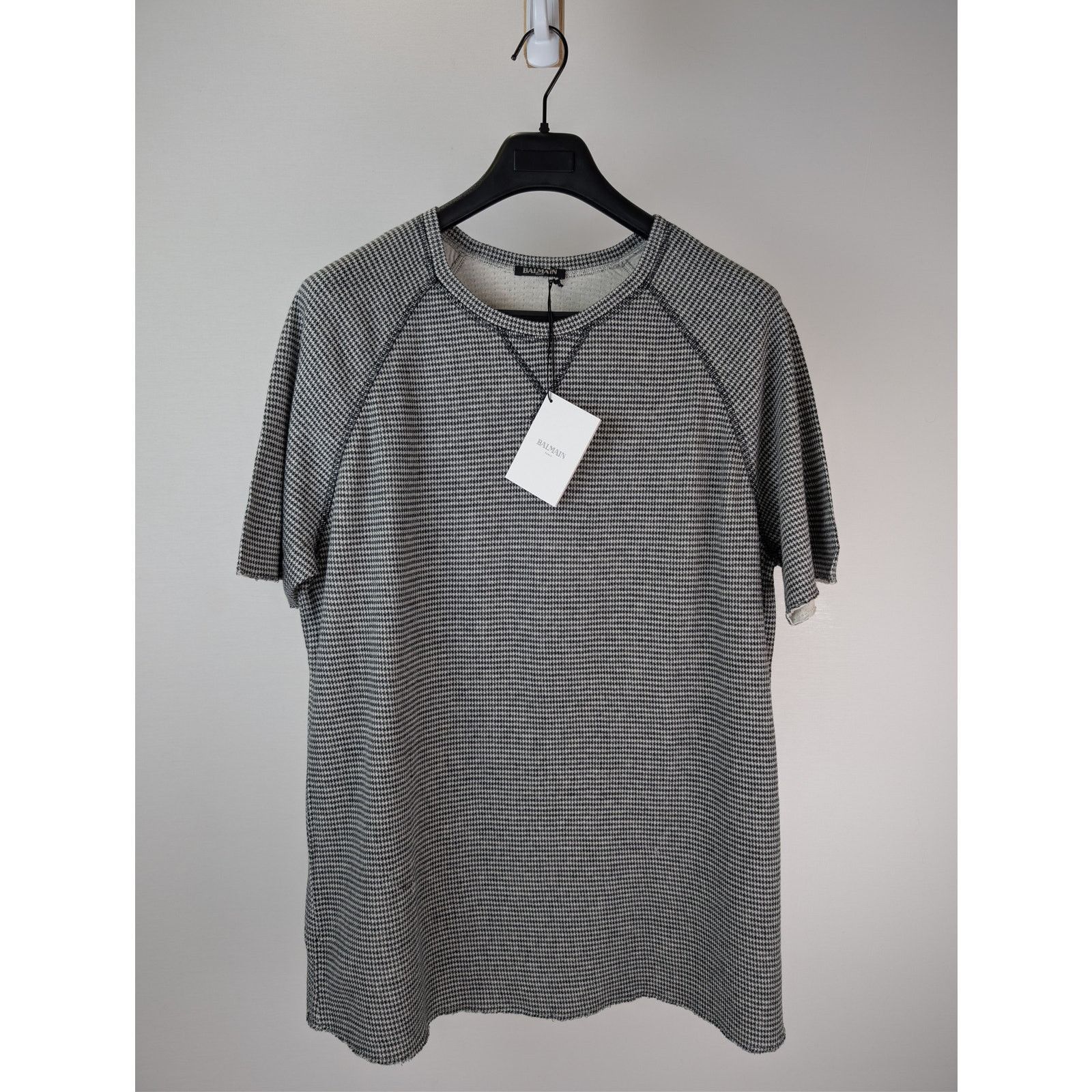 Balmain o1rshd1 Q.3 / Houndstooth Maglia Short Sleeve T-Shirt Grey Size US M / EU 48-50 / 2 - 8 Thumbnail