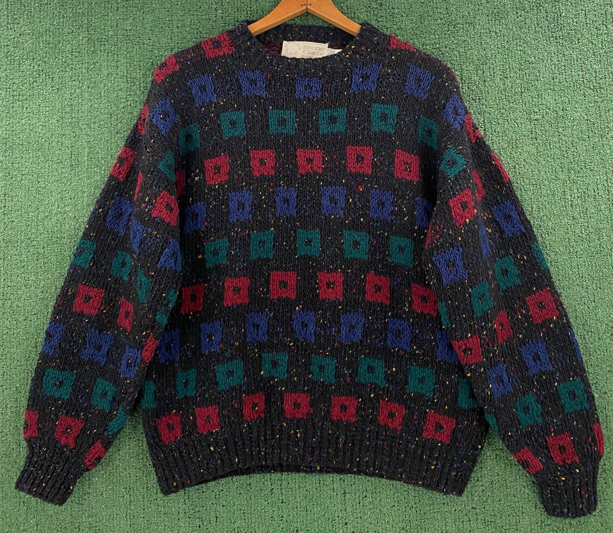 Vintage 90’s Stone Circle 100% Wool Handknit Sweater Medium Size M / US 6-8 / IT 42-44 - 1 Thumbnail