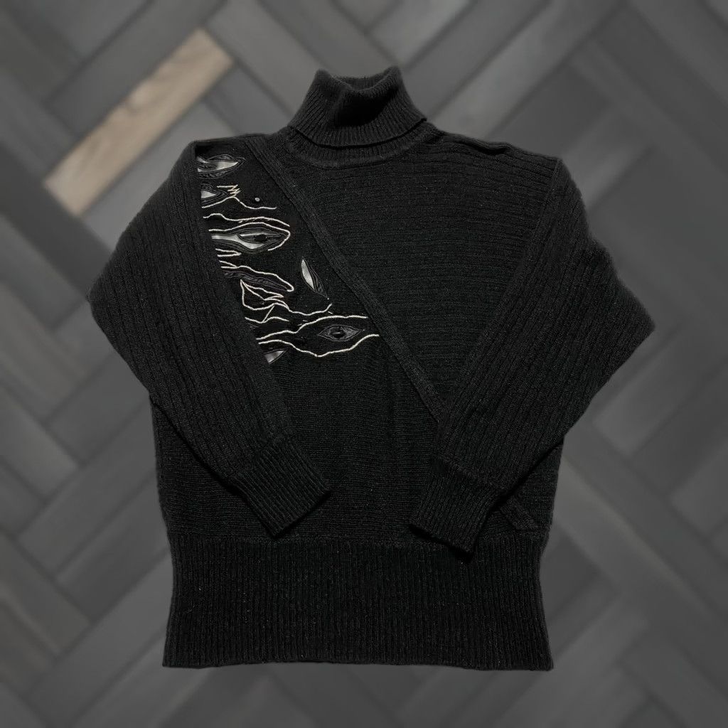 Vintage VINTAGE Richard Martin Sweater Womens Medium Black Turtleneck Silk Angora 90s Size M / US 6-8 / IT 42-44 - 1 Thumbnail