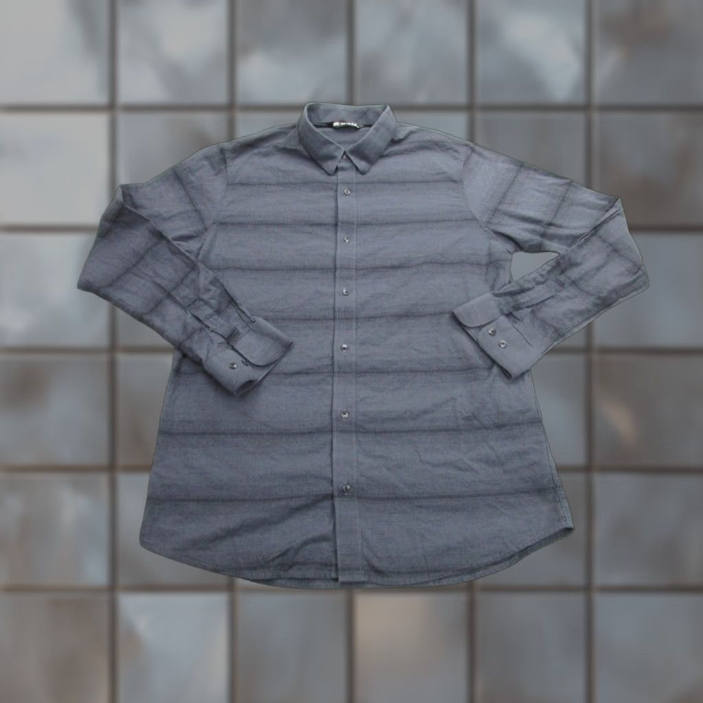 TravisMathew Travis Mathew Shirt Mens Large Gray Tonal Stripe Button Down Long Sleeve Stretch Size US L / EU 52-54 / 3 - 1 Thumbnail