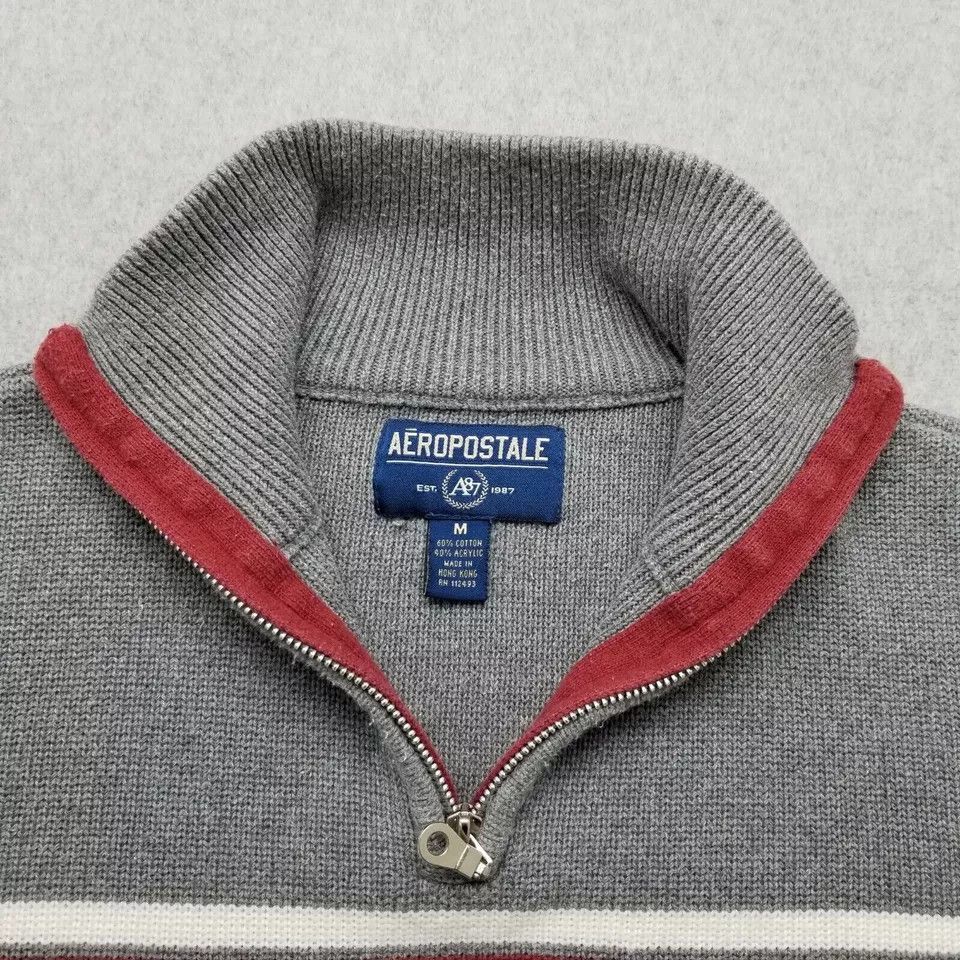 Aeropostale Aeropostale Sweater Mens Medium Pullover Mock Neck Zip Size US M / EU 48-50 / 2 - 7 Thumbnail