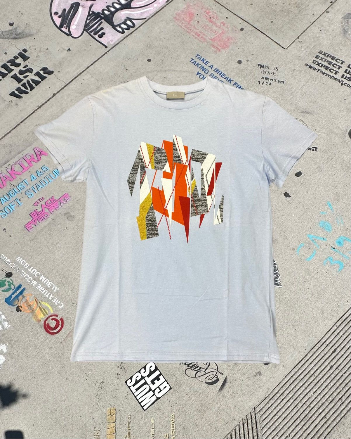 Dior DIOR HOMME SS14 Splash Paint Multicolor Art Print T-shirt 
