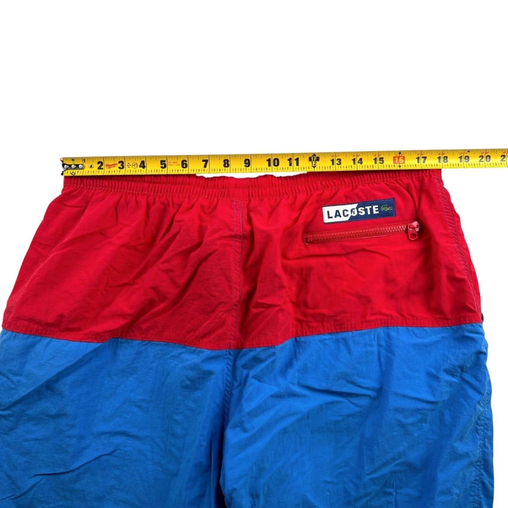 Lacoste VINTAGE Lacoste Men’s Nylon Track Pants XL Blue/Red Athletic Drawstring 80s Sports Men Size US 36 / EU 52 - 5 Thumbnail