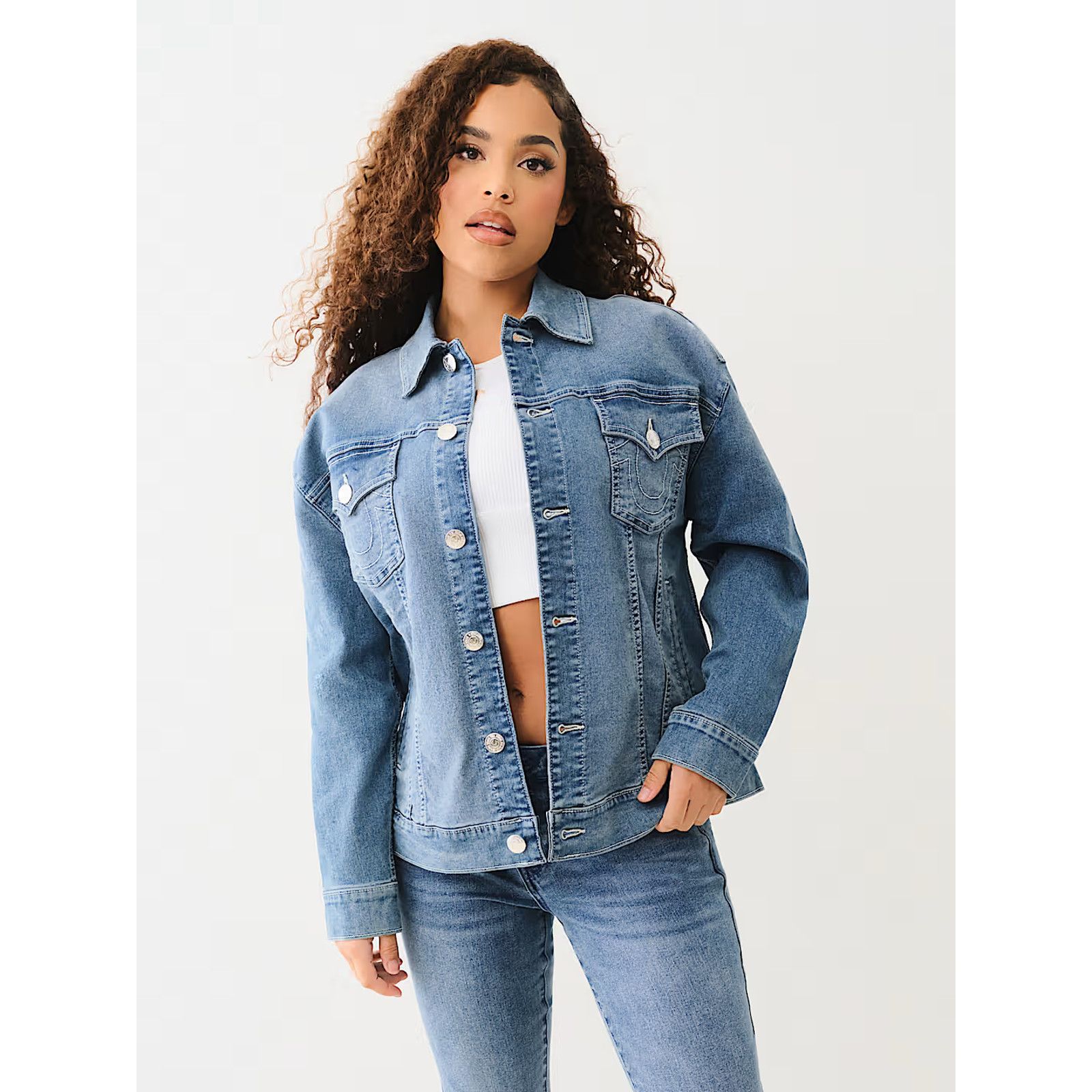 True Religion TRUE RELIGION DENIM TRUCKER JACKET METALLIC LOGO NWR M & XL Size M / US 6-8 / IT 42-44 - 2 Thumbnail