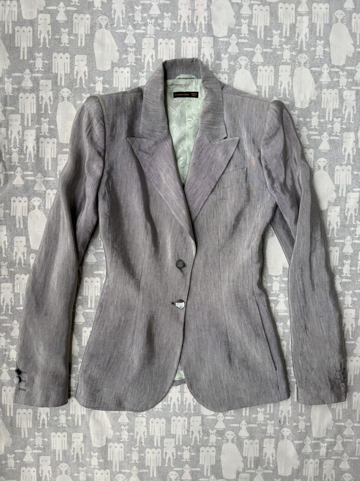 Alexander McQueen Alexander McQueen SS99 Silver Blazer & Skirt Suit Size L / US 10 / IT 46 - 5 Thumbnail