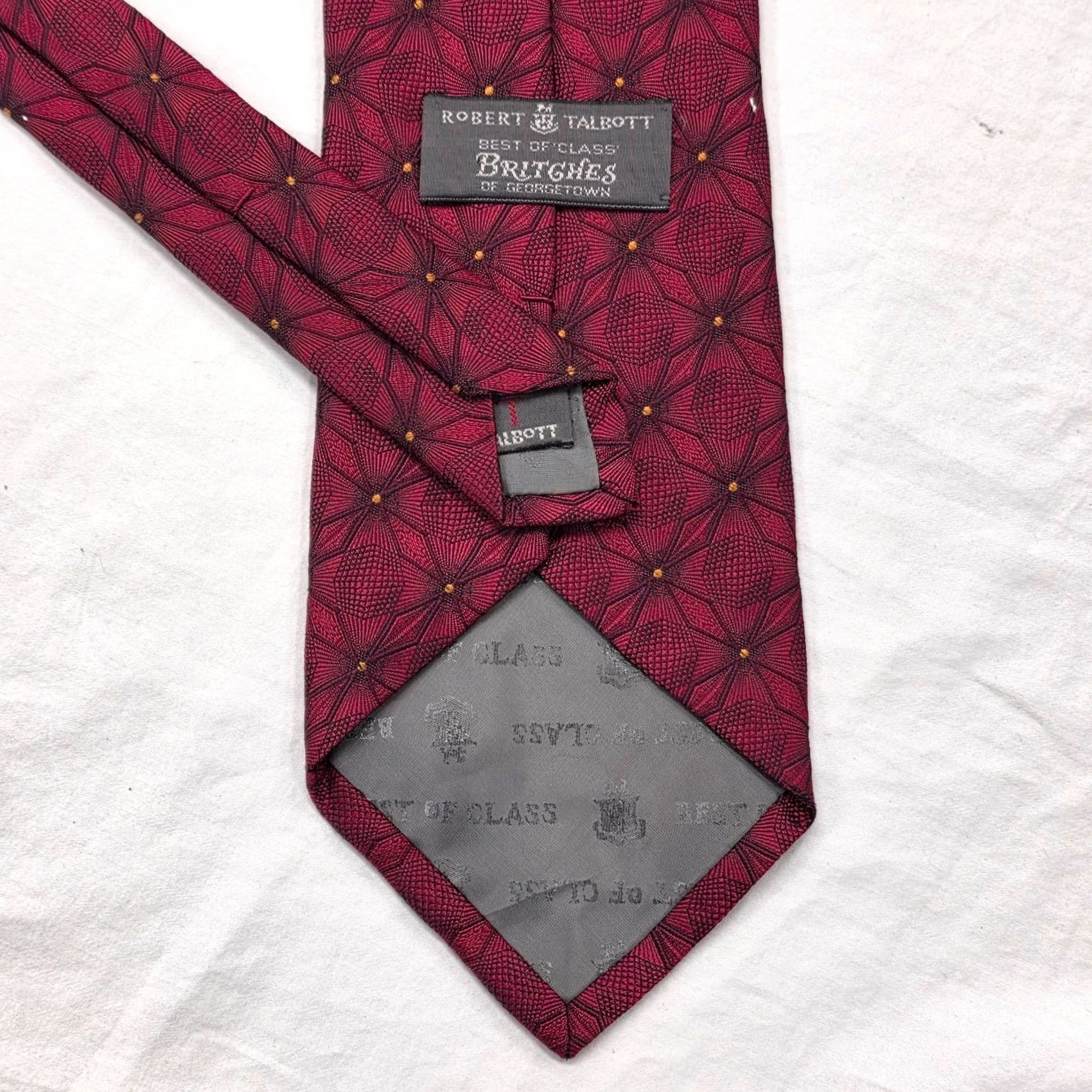 Robert Talbott Robert Talbott Best of Class Silk Necktie Tie Mens Red Floral USA Hand Made 57"-60" Classic Width 4" One Size Size ONE SIZE - 5 Thumbnail