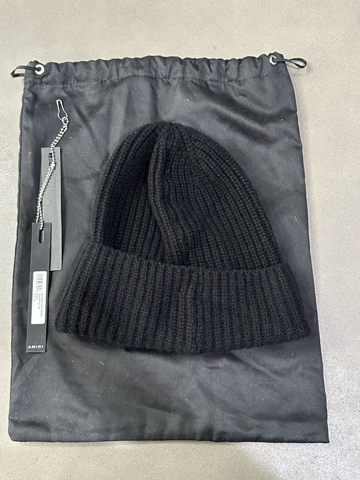 Amiri Amiri Cursive Logo Black Beanie Size ONE SIZE - 3 Thumbnail
