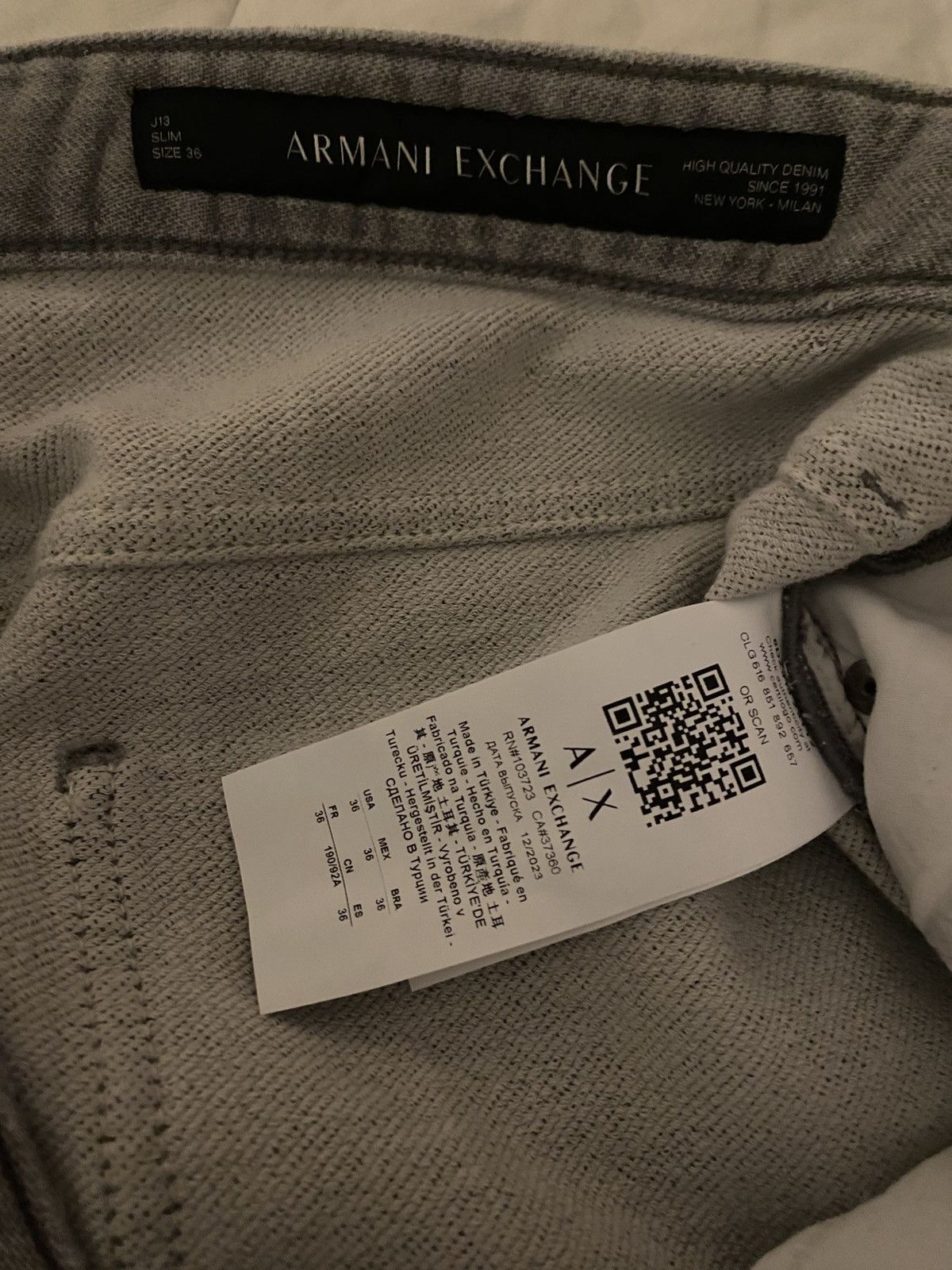 Armani Exchange A|X Armani Exchange Men's Grey denim Size US 36 / EU 52 - 3 Thumbnail