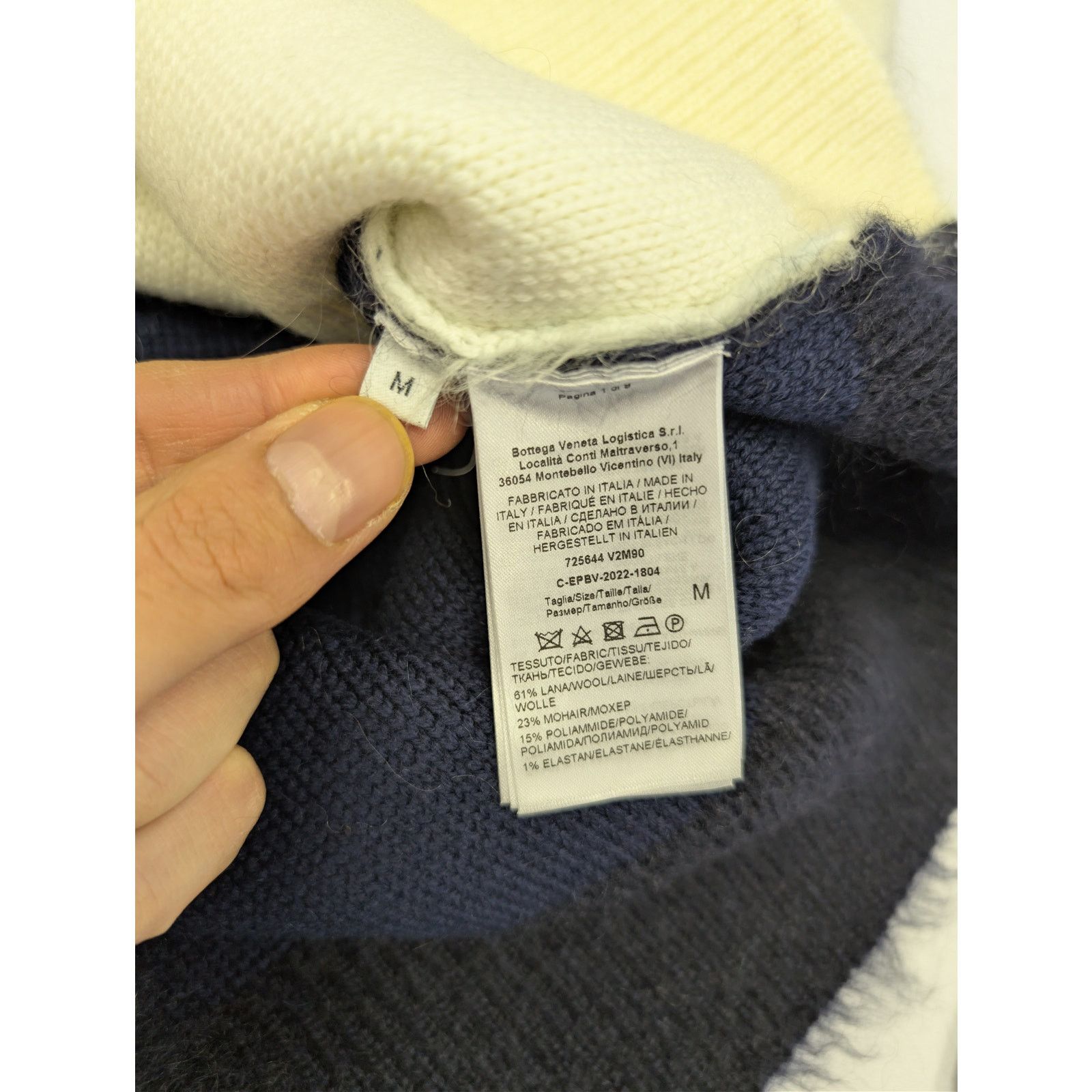 Bottega Veneta o1rshd1 wool mohair chevron jumper Knitwear Sweatshirt Size US M / EU 48-50 / 2 - 17 Thumbnail