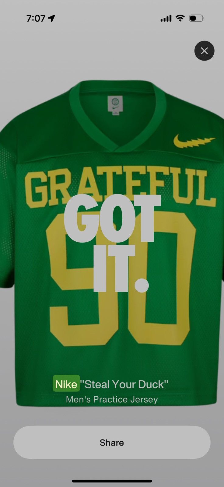 Grateful Dead × Nike Grateful Ducks Nike Practice Jersey Steal Your Duck Size US L / EU 52-54 / 3 - 4 Thumbnail