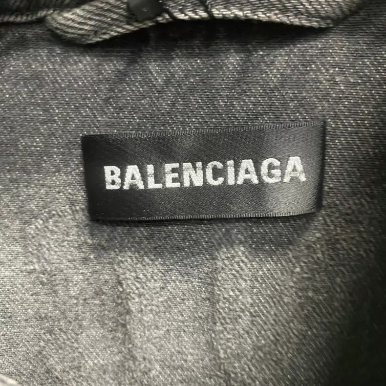 Balenciaga Balenciaga Black and grey printed logo denim jacket Size US M / EU 48-50 / 2 - 4 Thumbnail