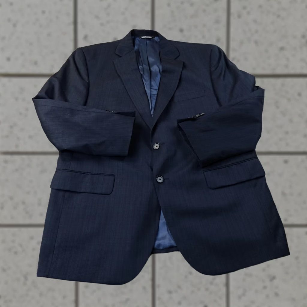 Jack Victor VINTAGE Jack Victor Blazer Mens 42 Navy Blue Stripe Wool Sport Coat Jacket Canada Size 42R - 1 Thumbnail