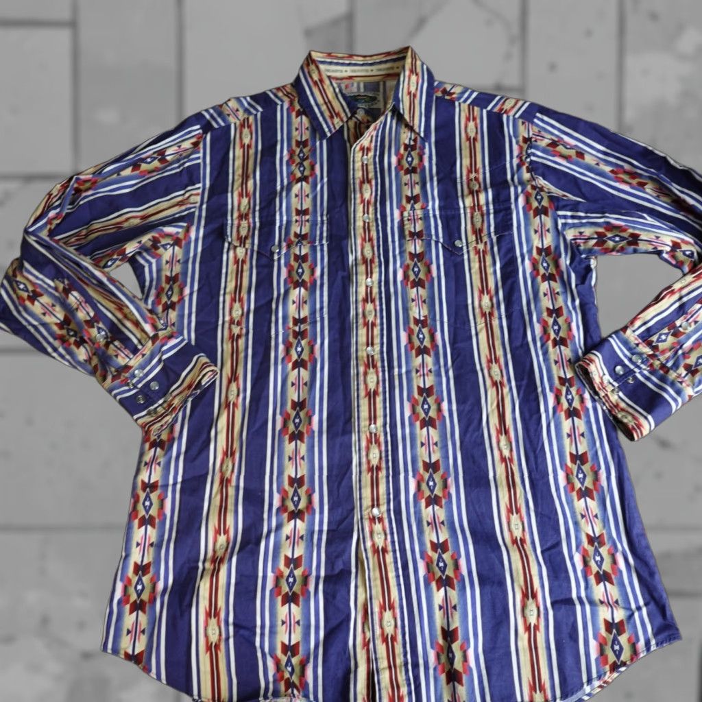 Vintage Cumberland Outfitters Mens Shirt Large Brown Pearl Snap SouthWestern Plaid Long Sleeve Button-Up with Pockets Size US L / EU 52-54 / 3 - 1 Thumbnail
