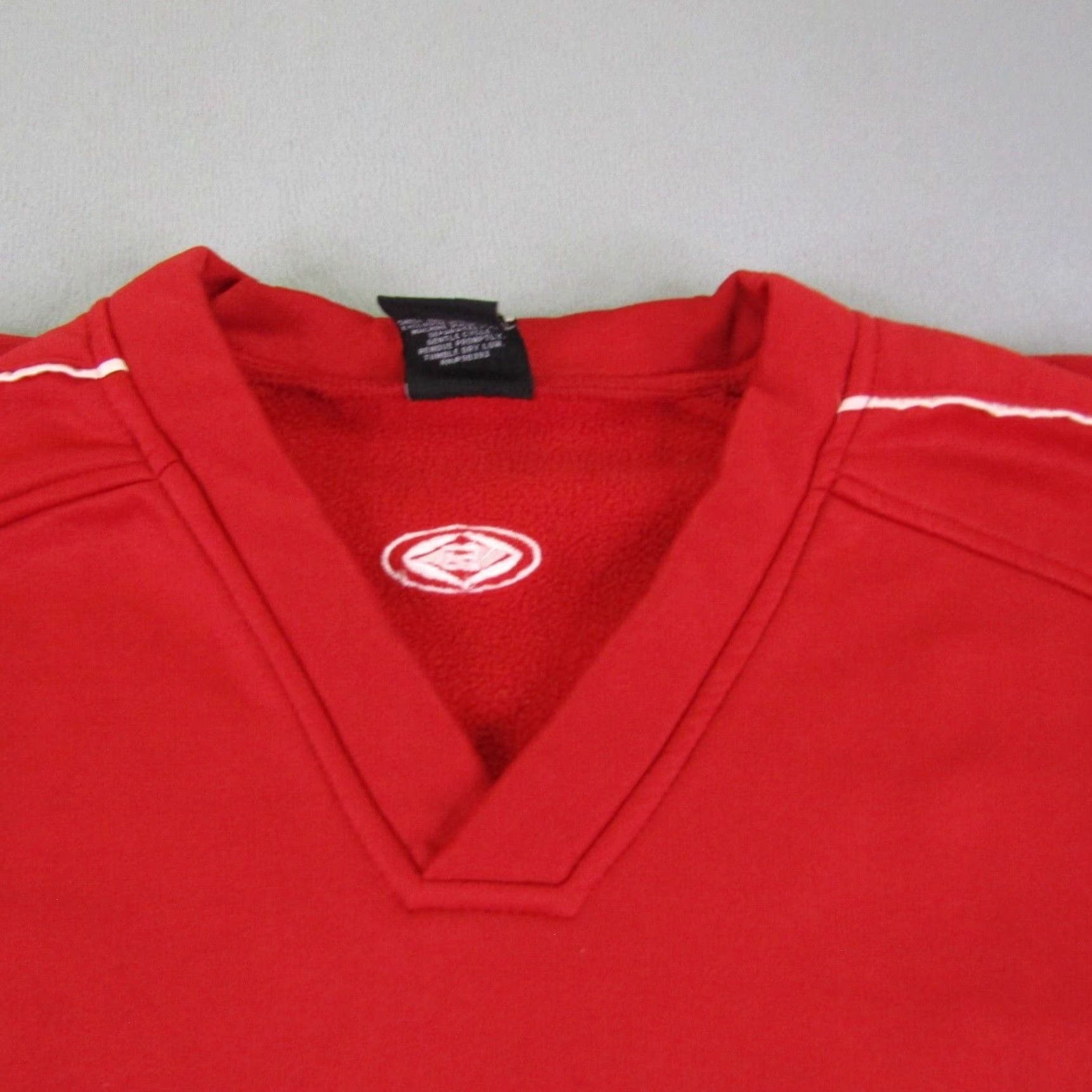 Vintage Easton Sweatshirt Mens XL Red Fleece V-Neck Pullover Baseball Warmup Pockets Logo Size US XL / EU 56 / 4 - 2 Thumbnail