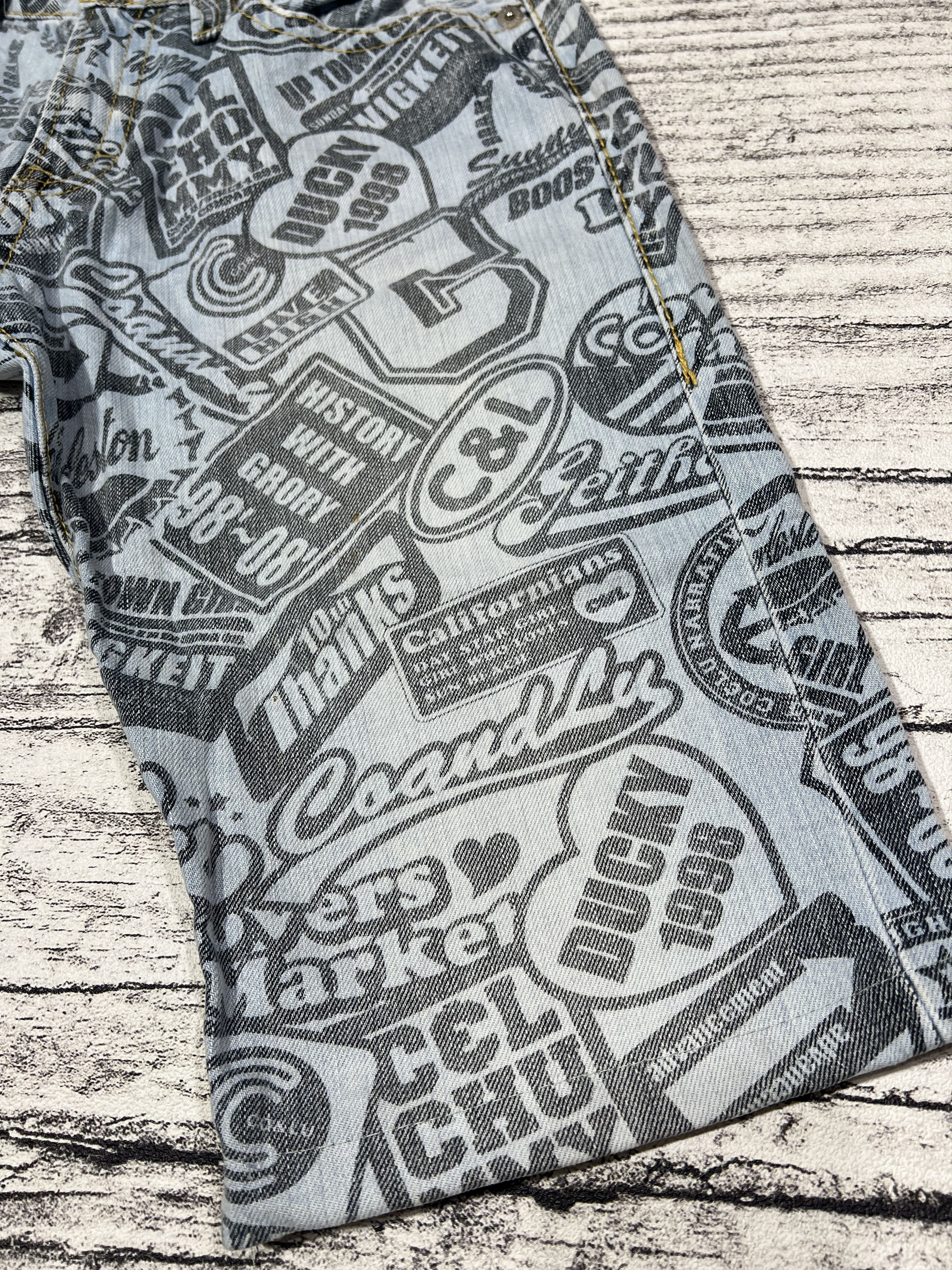 Japanese Brand 2000s Hysteric Poem Denim Jorts y2k Lgb Ifsixwasnine Size US 30 / EU 46 - 3 Thumbnail