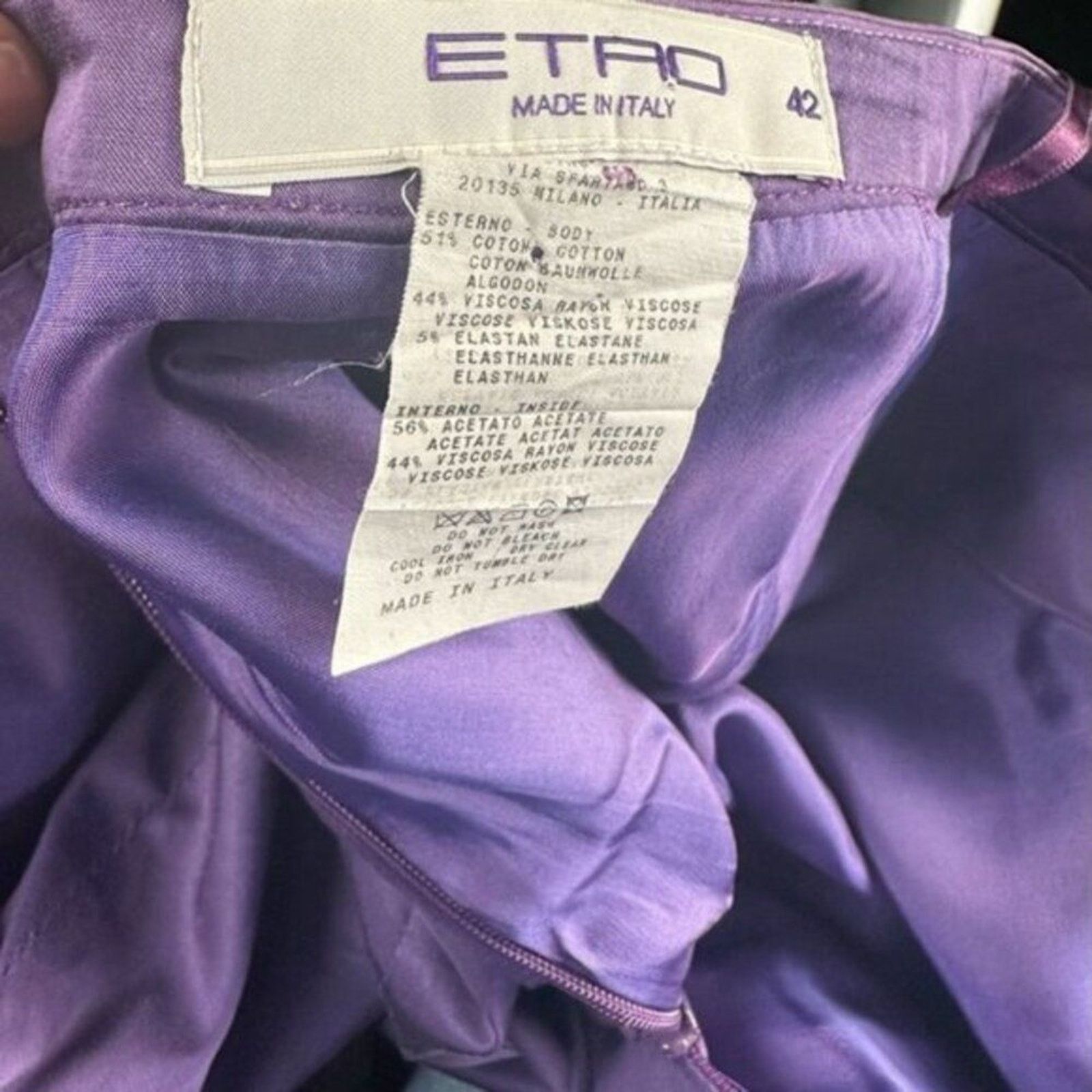 Etro Etro Purple satin skirt size 6 Size 28" / US 6 / IT 42 - 5 Thumbnail