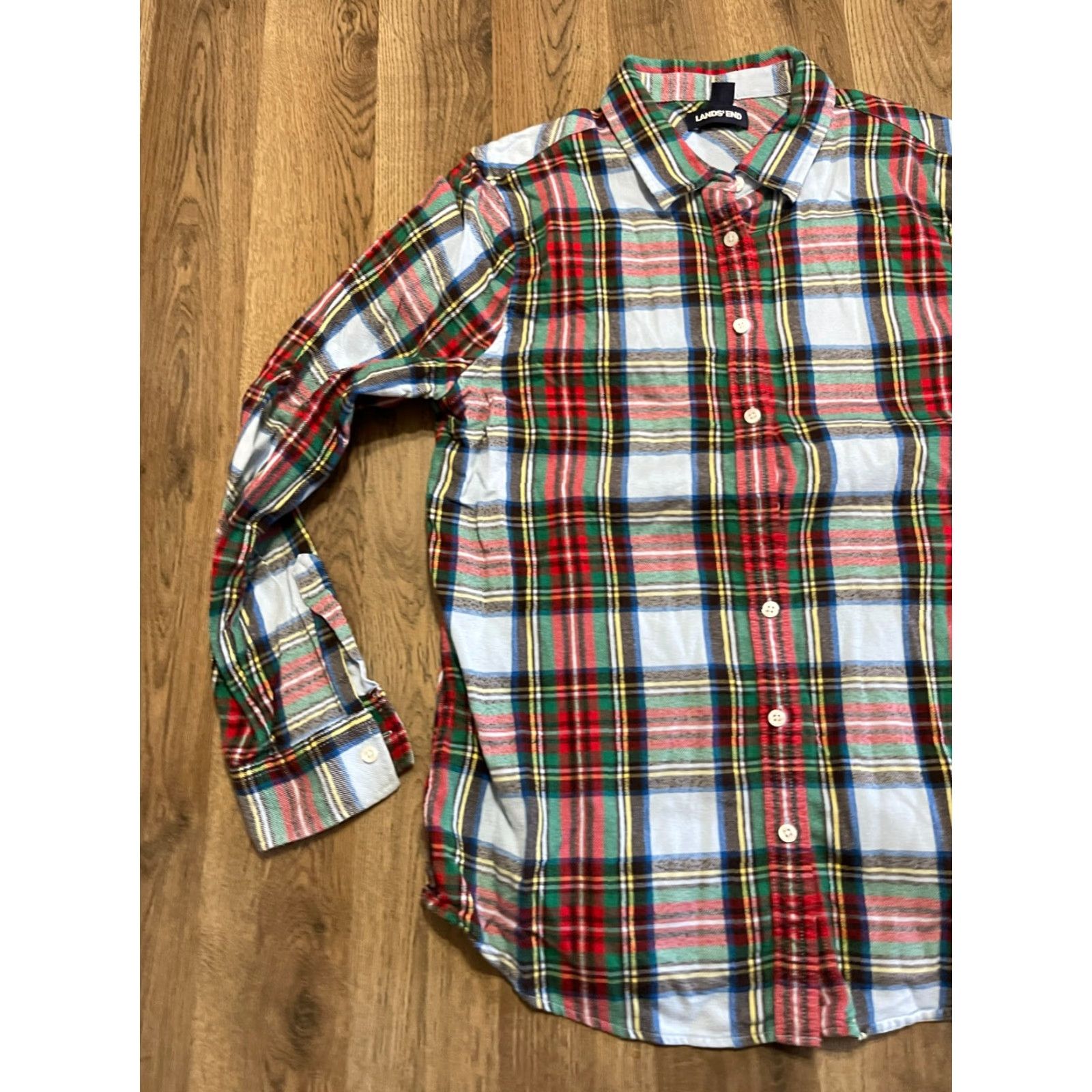 Lands' End Lands' End Shirt Men XL Multicolor Plaid Button Up Long Sleeve Flannel Size US XL / EU 56 / 4 - 3 Thumbnail