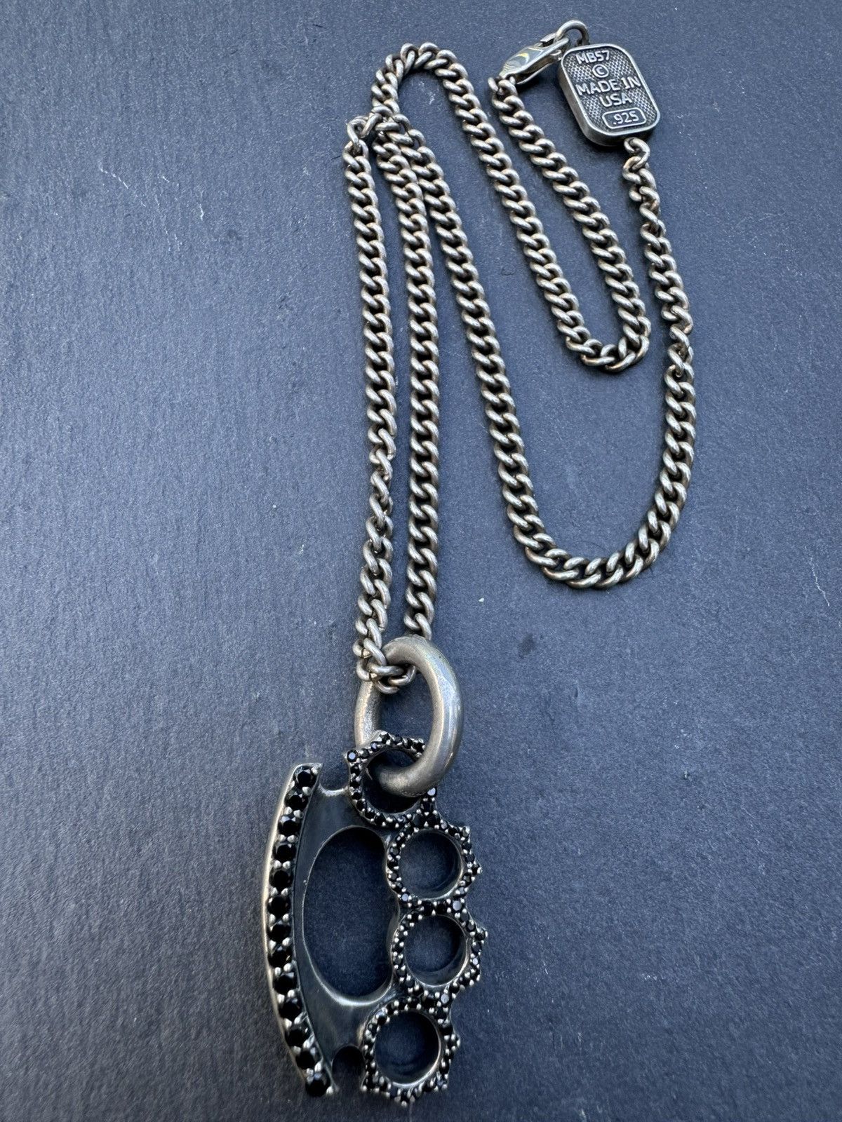 King Baby Studio ARCHIVE Queen Baby Black Pavé Knuckles & 20" MB57 Chain Size ONE SIZE - 5 Thumbnail