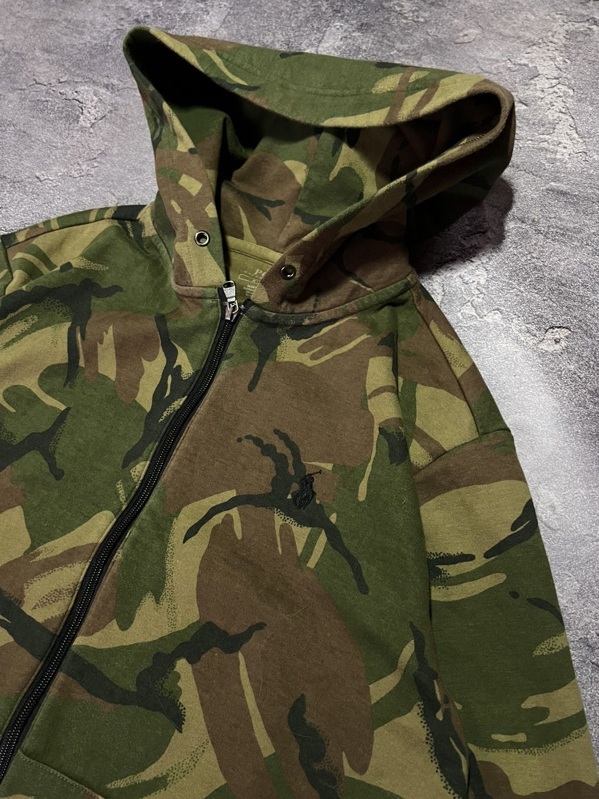 Ralph Lauren Vintage 90s Polo Ralph Lauren Camo Zip-hoodie Streetwear Size US M / EU 48-50 / 2 - 3 Thumbnail