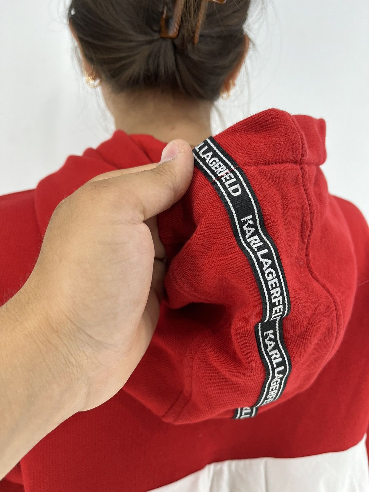 Karl Lagerfeld Woman’s Karl Lagerfeld Sweatshirt Ruffle Rad Hoodie W/Logo Size M / US 6-8 / IT 42-44 - 7 Thumbnail