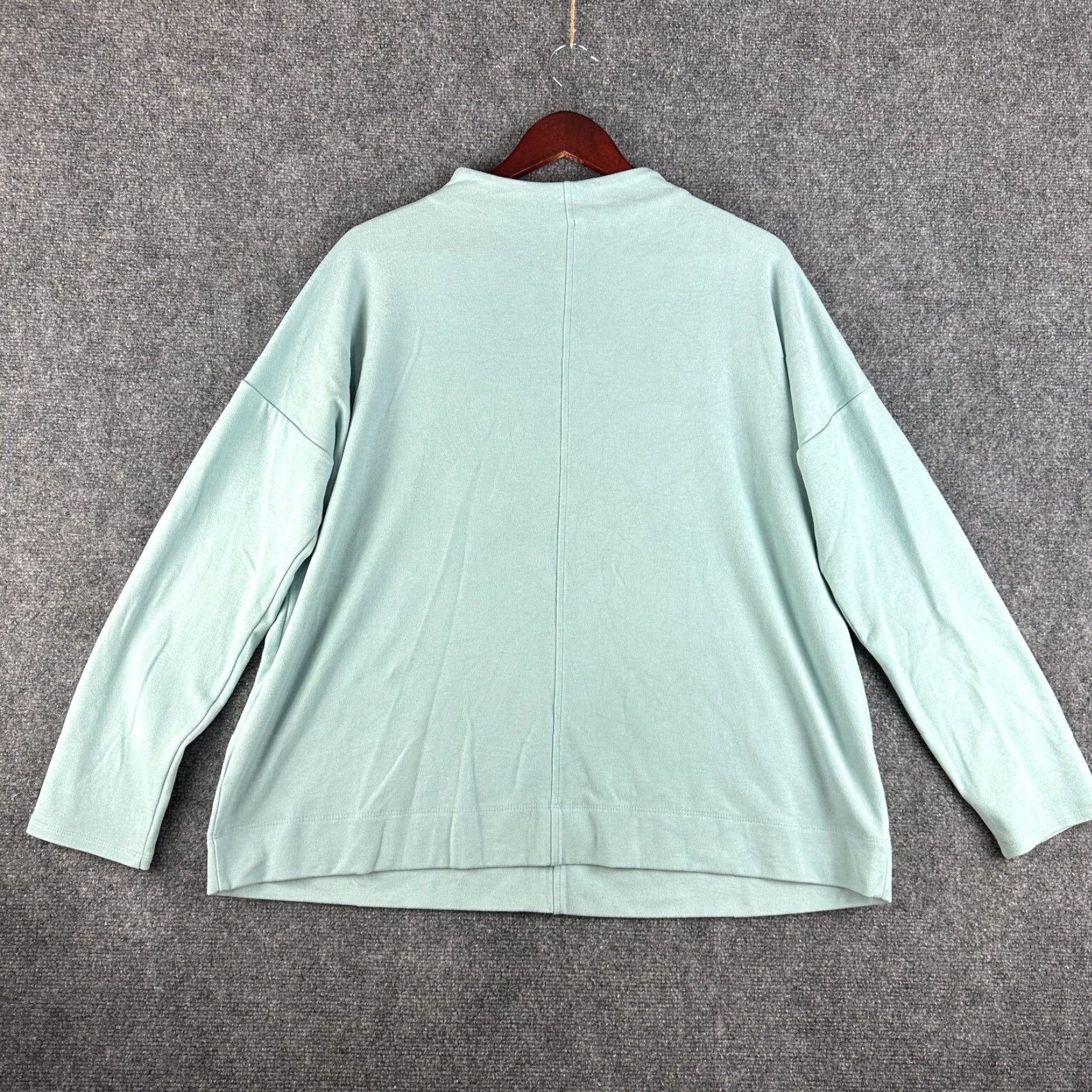 J. Jill J. Jill Top Womens Large Green Stretch Knit Mock Neck Long Sleeve Pullover Shirt Size L / US 10 / IT 46 - 7 Thumbnail