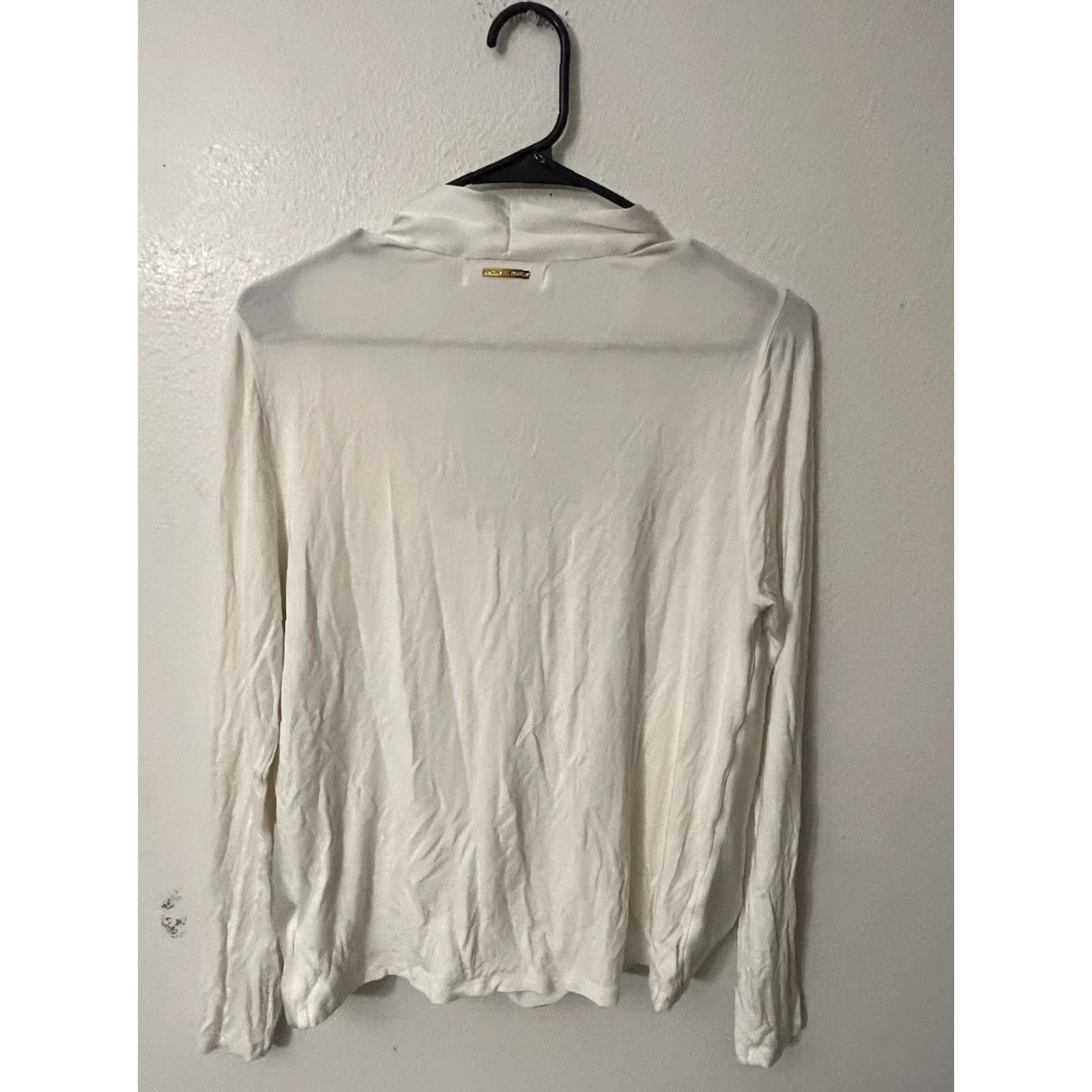 Vintage VINTAGE Michael Kors Long Sleeve Blouse White Petites Large Womens Size L / US 10 / IT 46 - 3 Thumbnail