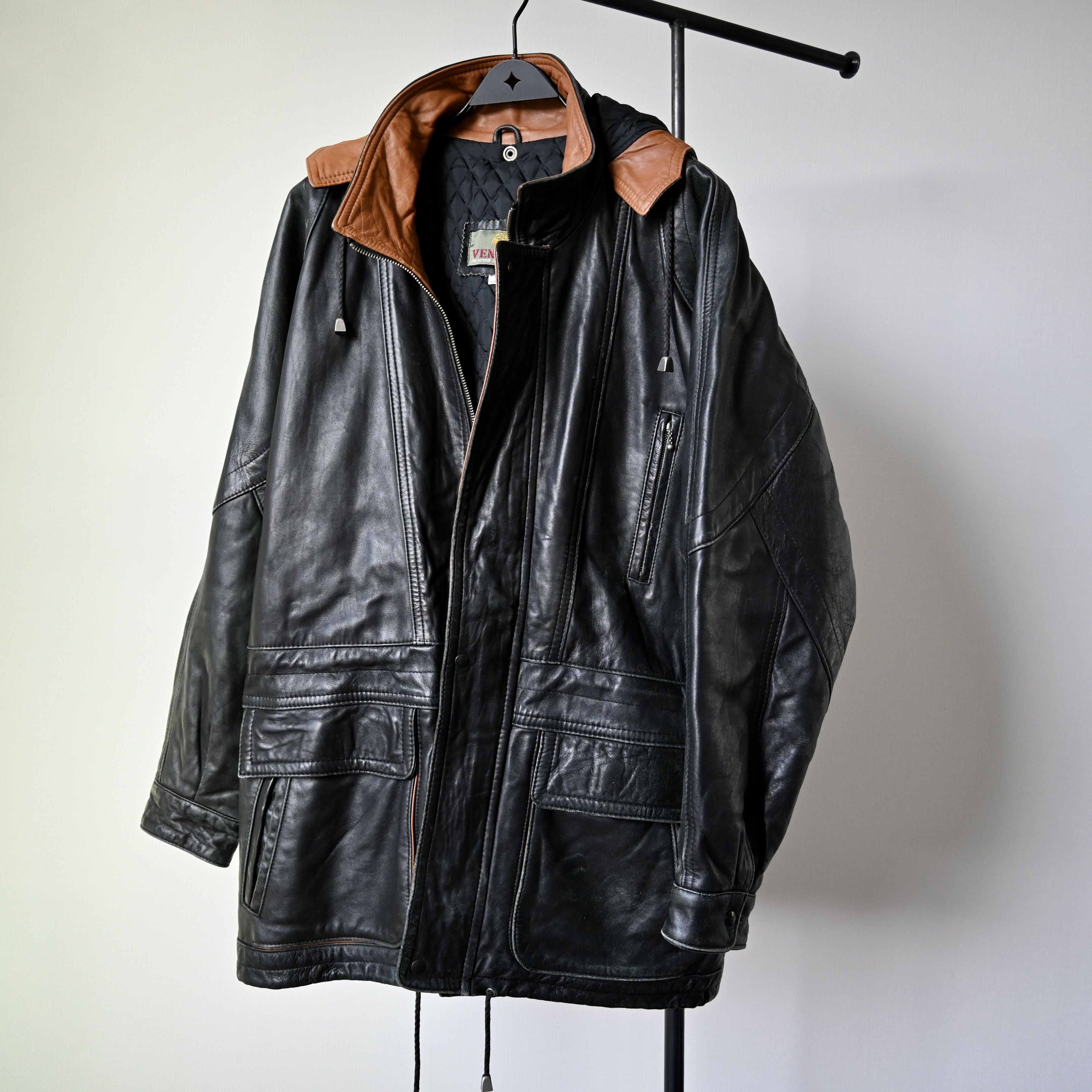 Vintage VTG 1990s VENETTI lamb leather parka, made in Australia Size US L / EU 52-54 / 3 - 18 Thumbnail
