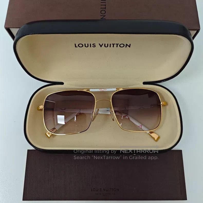 Louis Vuitton Louis Vuitton White Tri-Color Brown Sun Square Glasses Size ONE SIZE - 1 Thumbnail