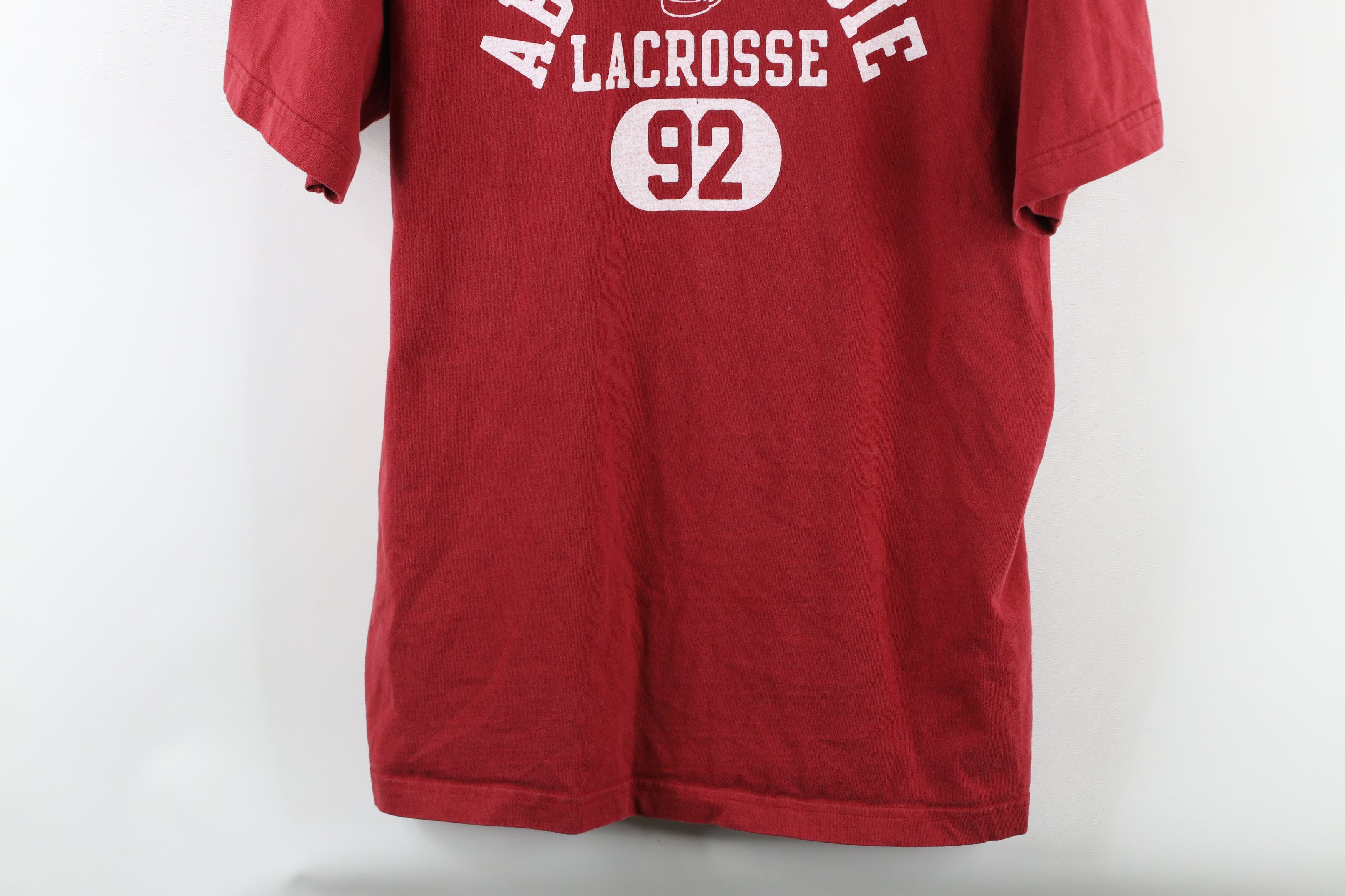 Abercrombie & Fitch × Vintage Vintage 90s Abercrombie & Fitch Out Lacrosse T-Shirt Red Size US M / EU 48-50 / 2 - 3 Thumbnail