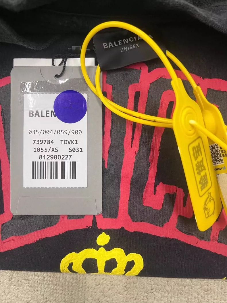 Balenciaga Scissors Wheat Spike Logo monogram printed crew Menswear