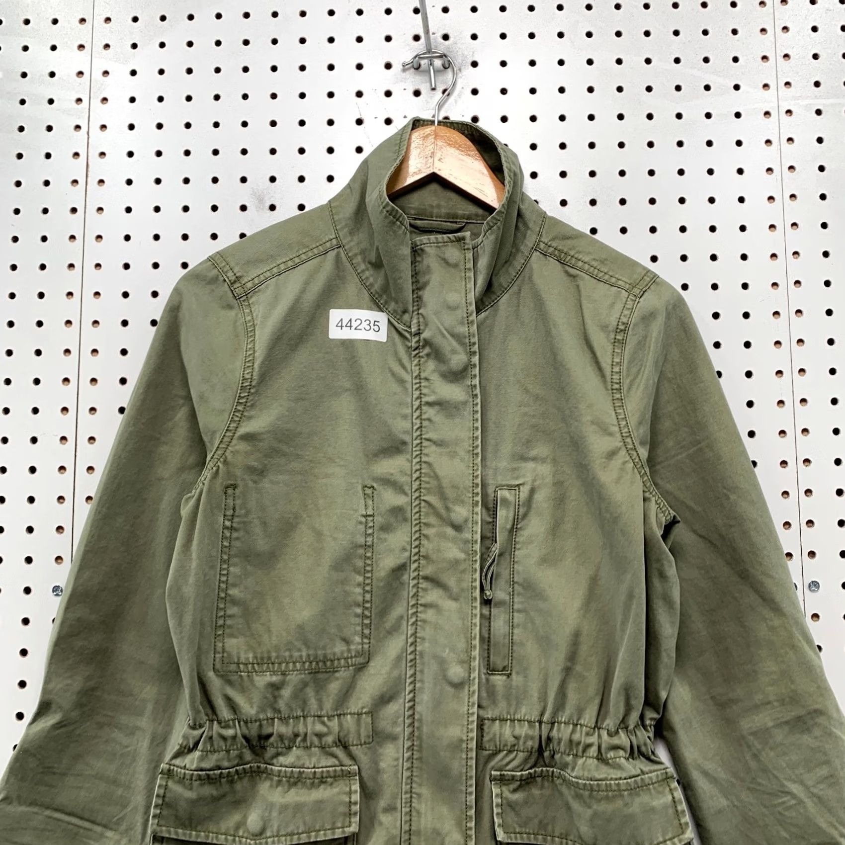Madewell Madewell Military Zip Jacket Womens Small Army Green Canvas Cinch Jacket Size S / US 4 / IT 40 - 2 Thumbnail