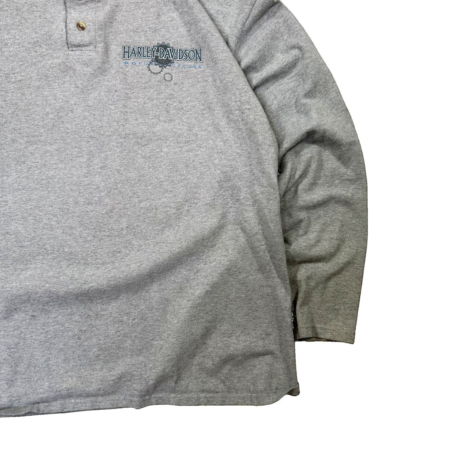 Vintage Vintage 00s Harley Davidson Sarasota Big Print Henley Long Size US XL / EU 56 / 4 - 3 Thumbnail