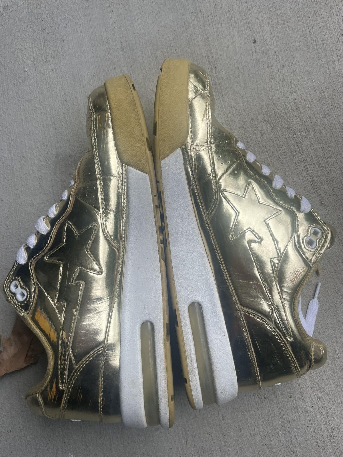 Bape Bape Bapesta Gold Trainers Size US 8.5 / EU 41-42 - 11 Thumbnail