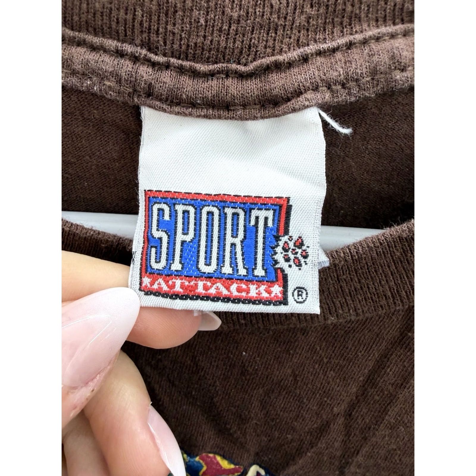 Vintage Sport Attack T-Shirt Size Large Brown Nashville Quilt Graphic Short Sleeve Size US XL / EU 56 / 4 - 4 Thumbnail