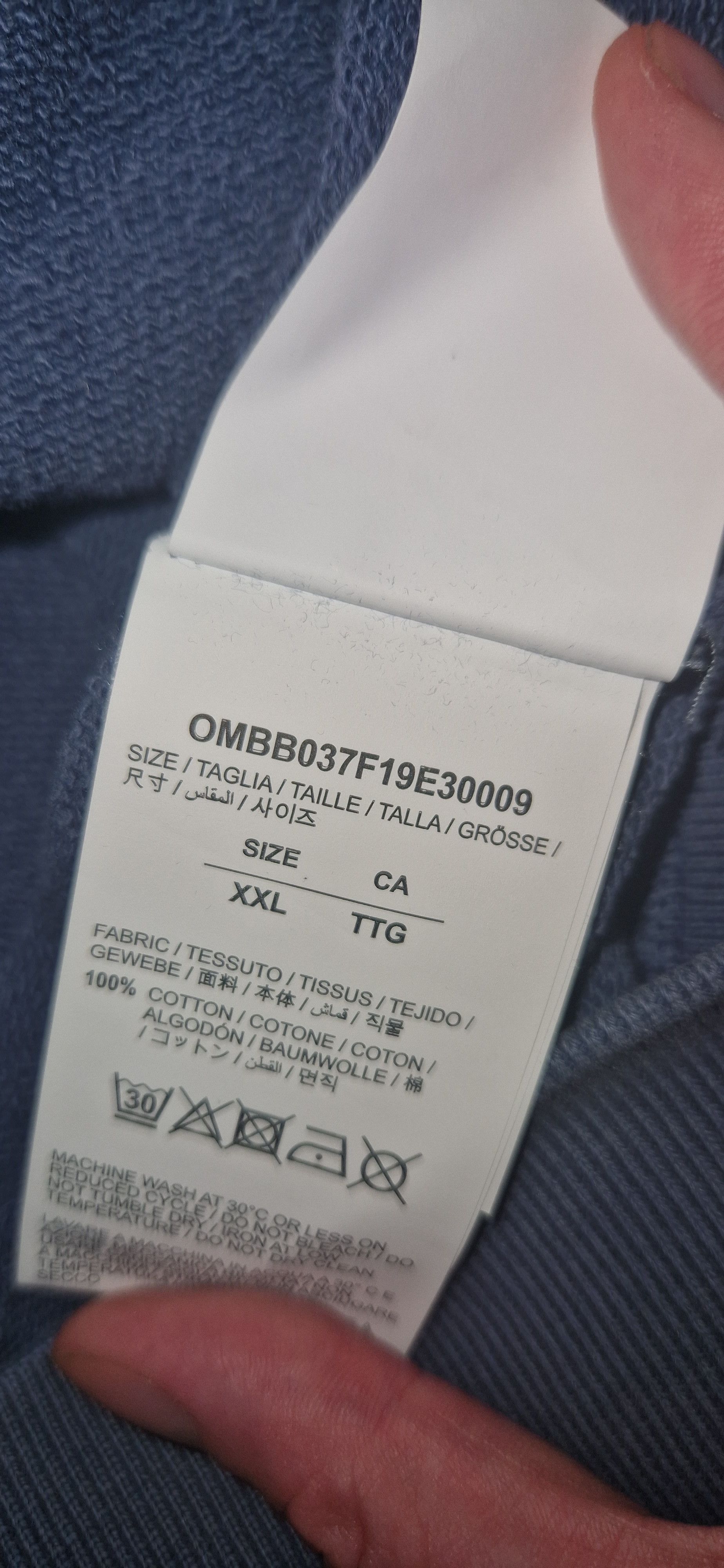 Off-White Off White Caravaggio Hardcore Blue Hoodie Size US XXL / EU 58 / 5 - 7 Thumbnail