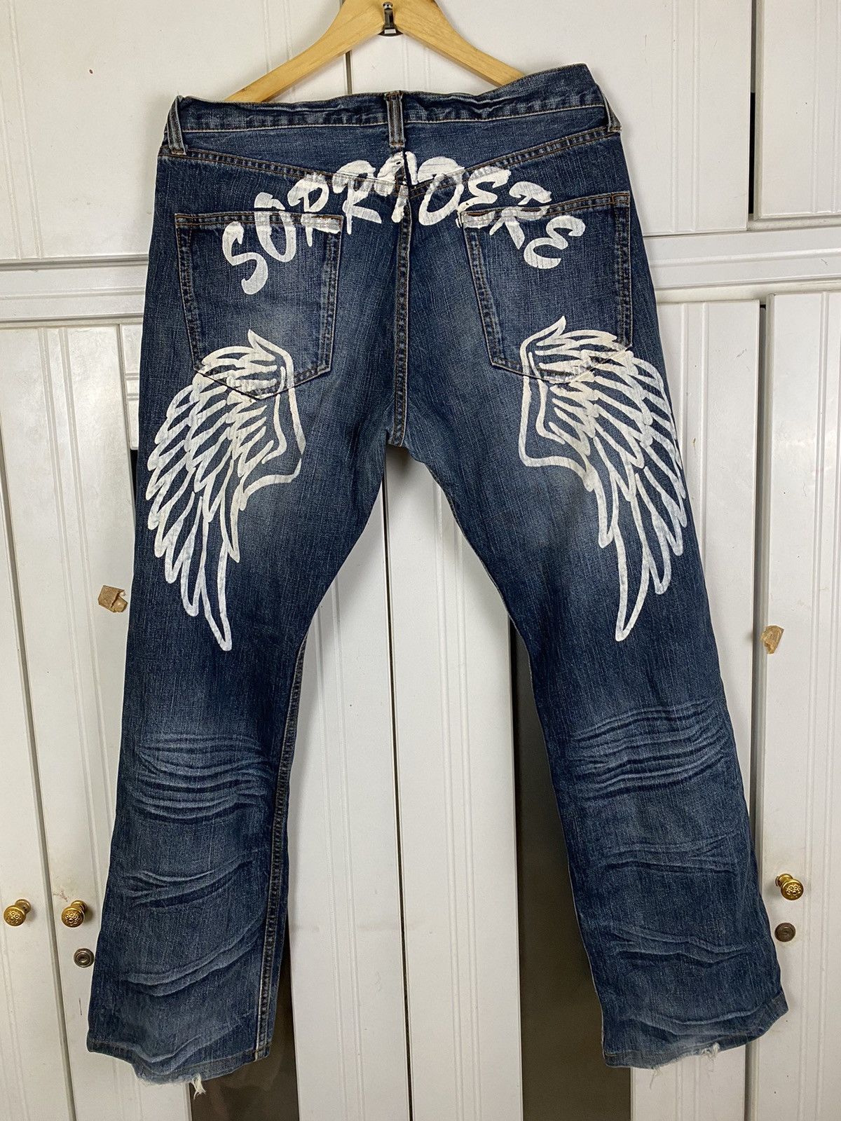 Japanese Brand × Vintage Vintage Japan Denim Flared Wing Sorridere Size US 35 - 1 Thumbnail