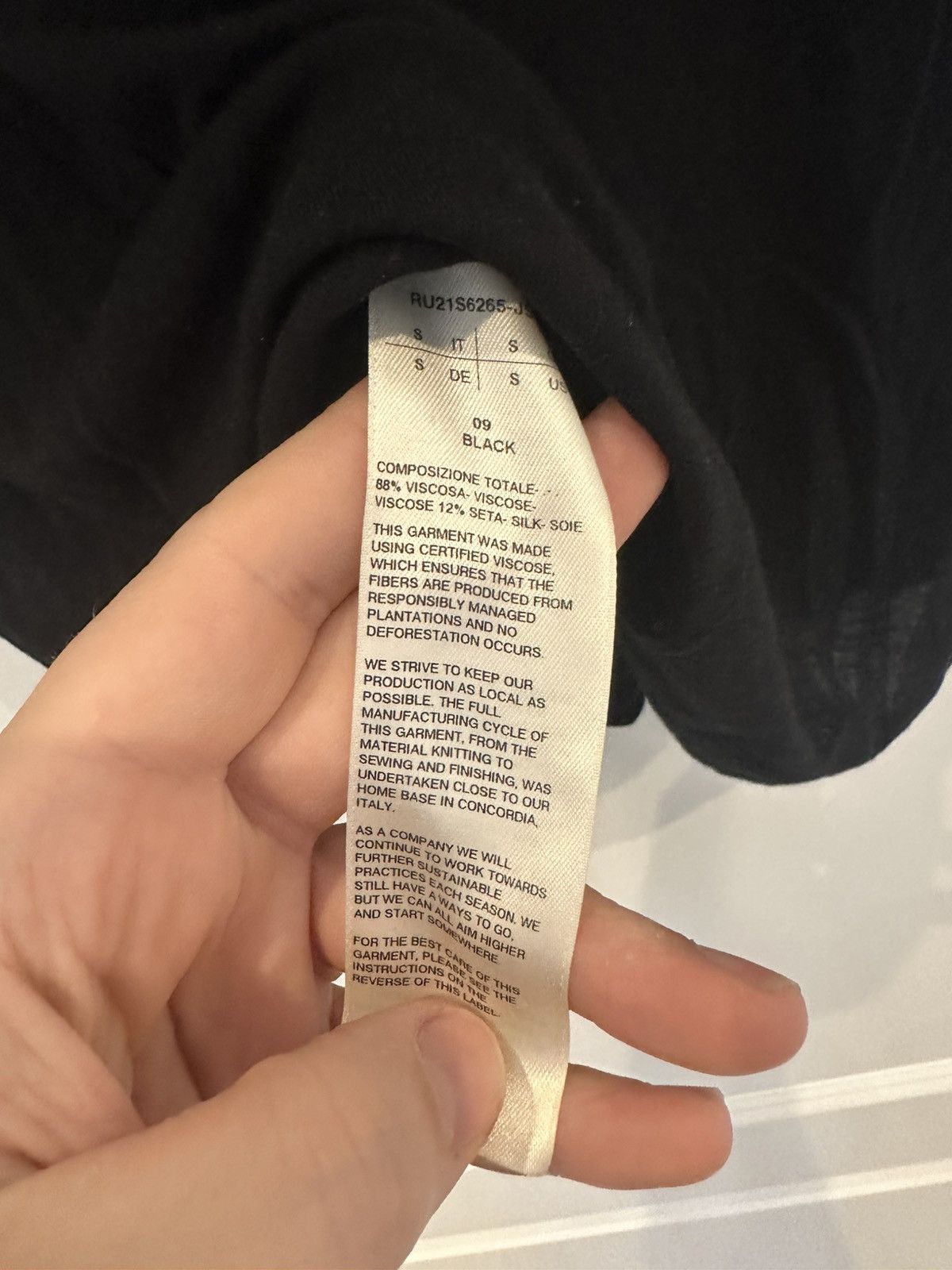 Rick Owens Rick Owen's Silk Black T shirt Size US S / EU 44-46 / 1 - 3 Thumbnail